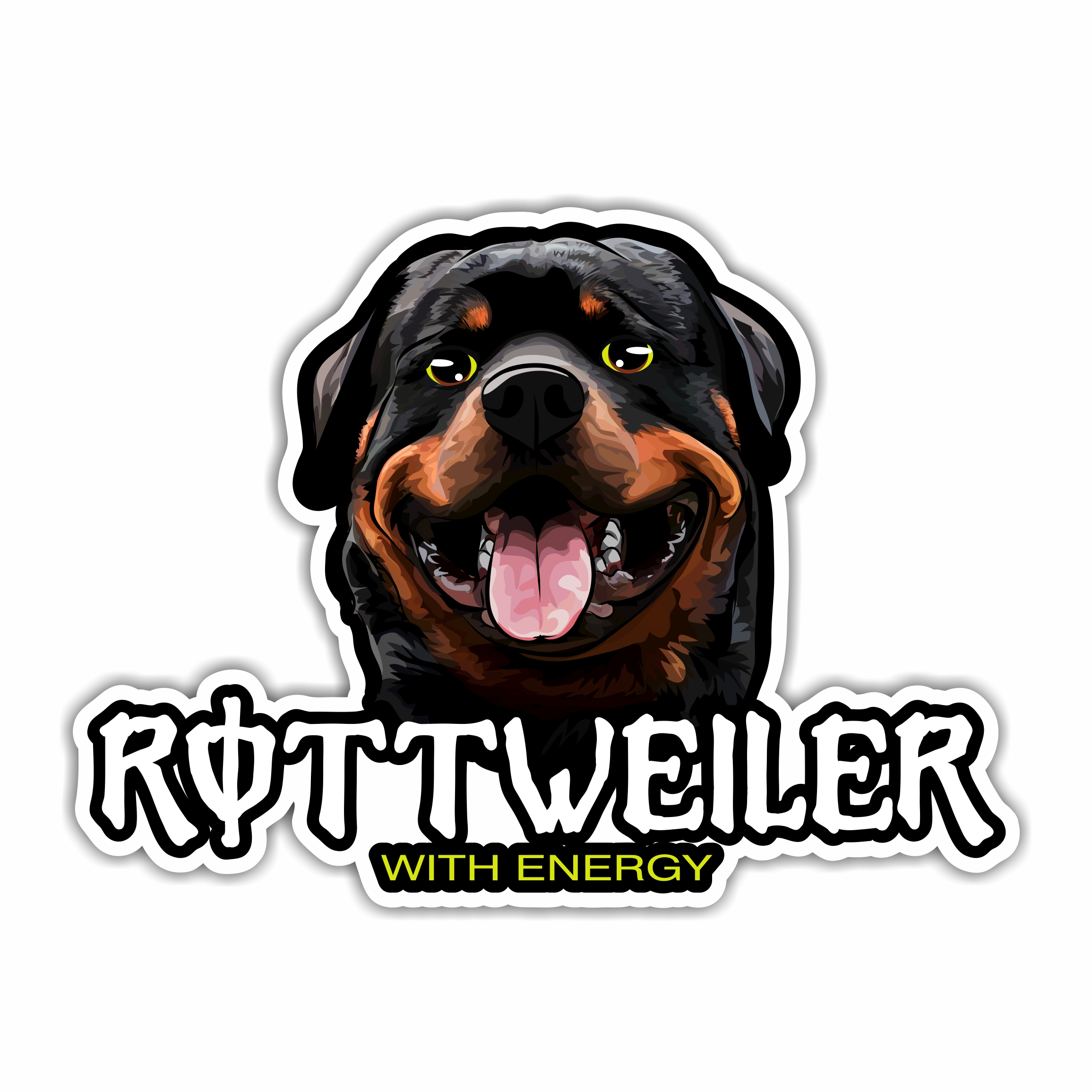 Aufkleber Sticker ROTTWEILER WITH ENERGY | Siviwonder Shop
