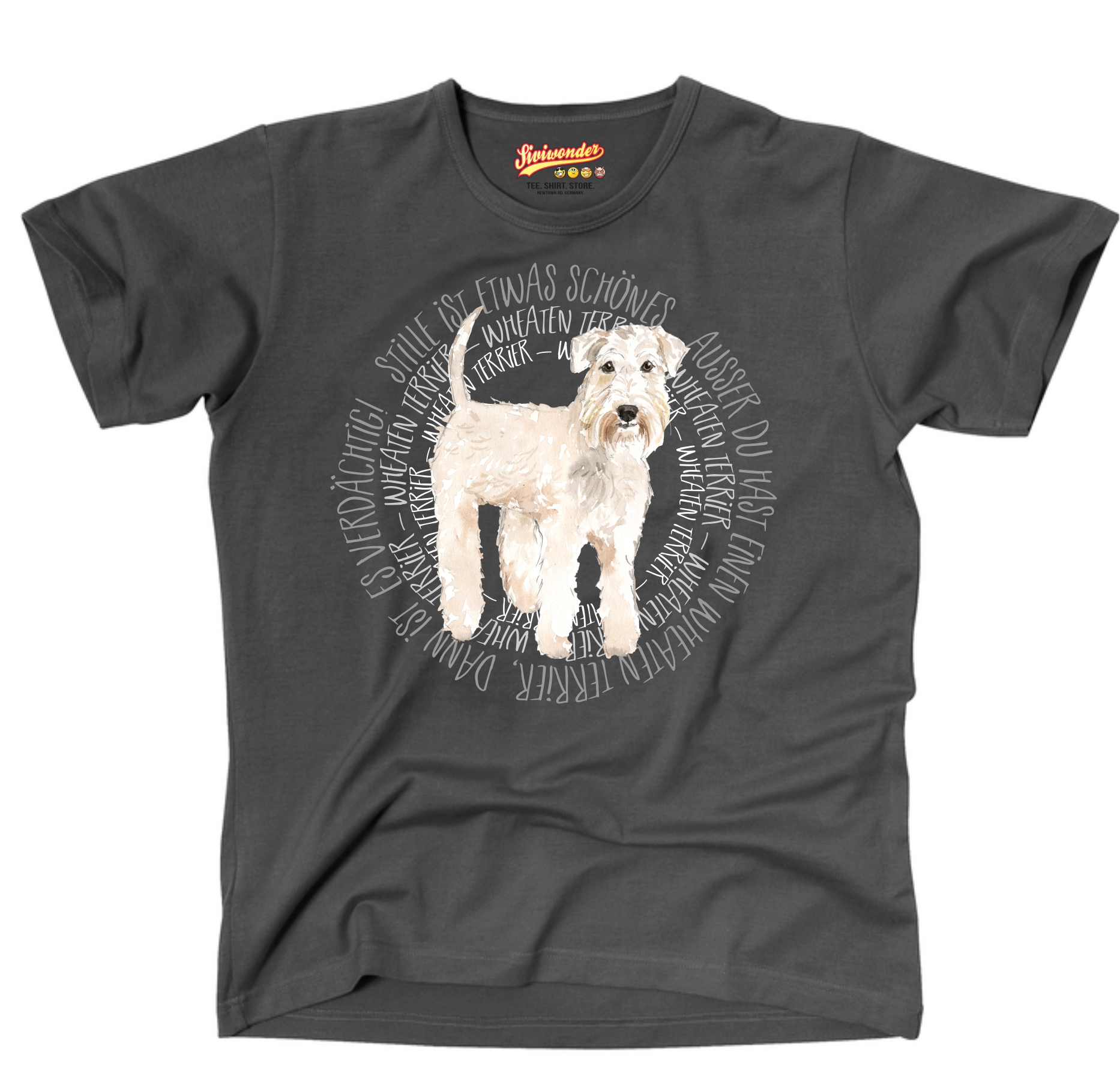 WHEATEN TERRIER UNISEX T-SHIRT CIRCLE Watercolor by SIVIWONDER