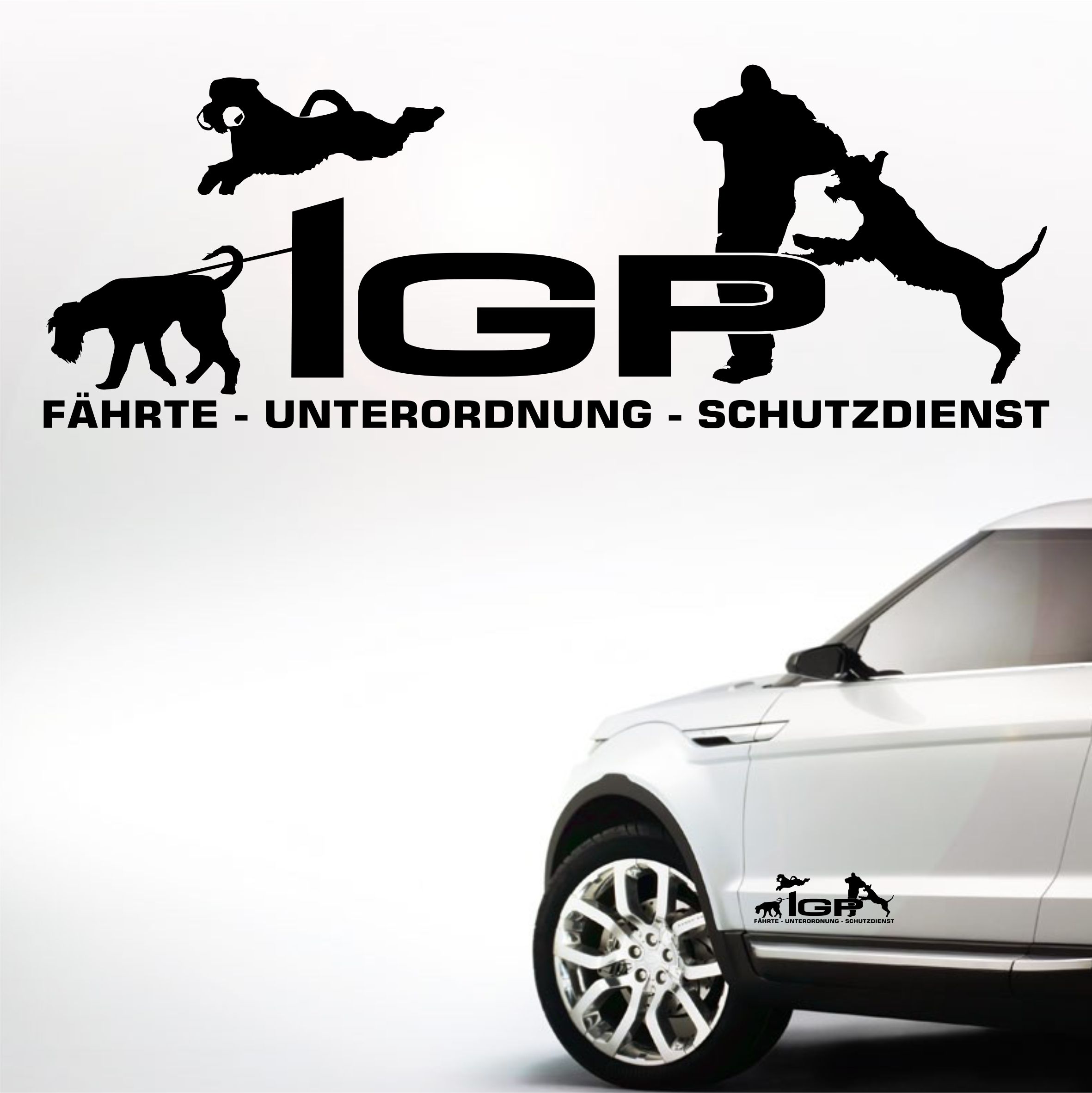 Aufkleber Hundemotiv Rasse IGP IPO Begleithund Prüfung Internationale Prüfungsordnung Gebrauchshudeprüfung Fährte Schutzdienst U
