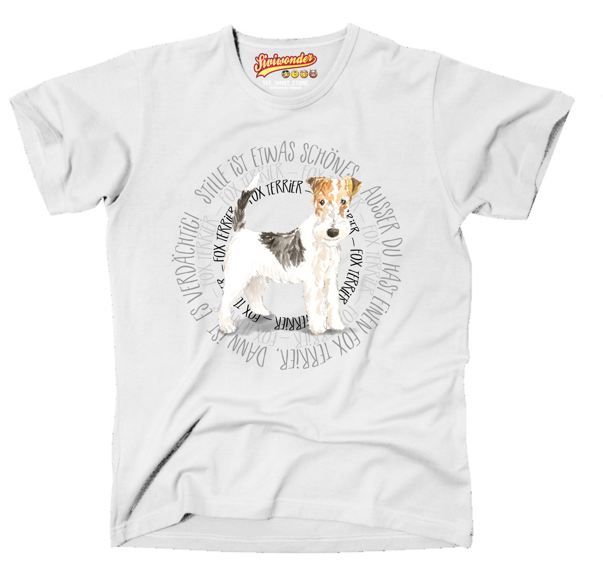 FOXTERRIER UNISEX T-SHIRT CIRCLE Watercolor by SIVIWONDER