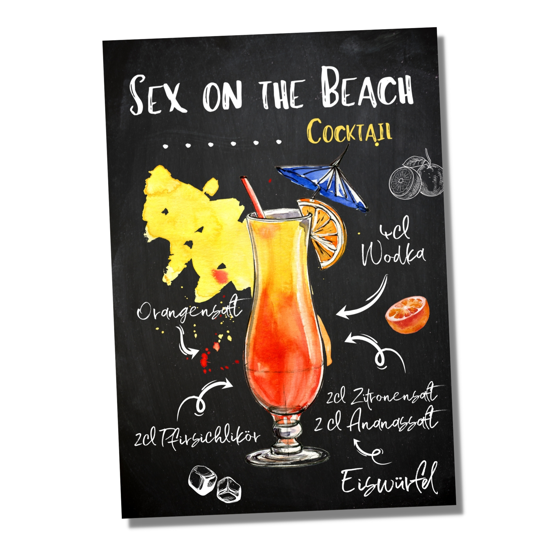Sex on the Beach  Rezept Schild für deinen Partykeller Türschild Warnschild Privatgrundstück lustiges Spaß Schild  happy Design by Siviwonder