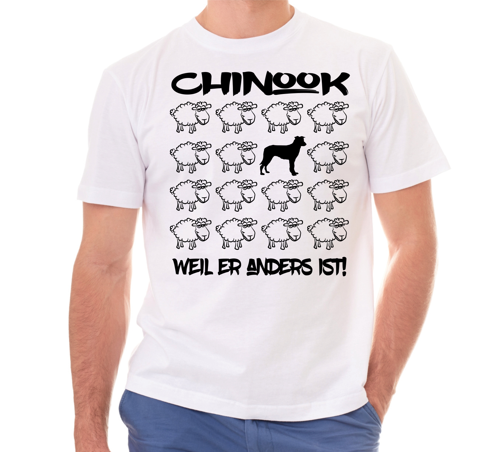 CHINOOK UNISEX T-SHIRT BLACK SHEEP by SIVIWONDER