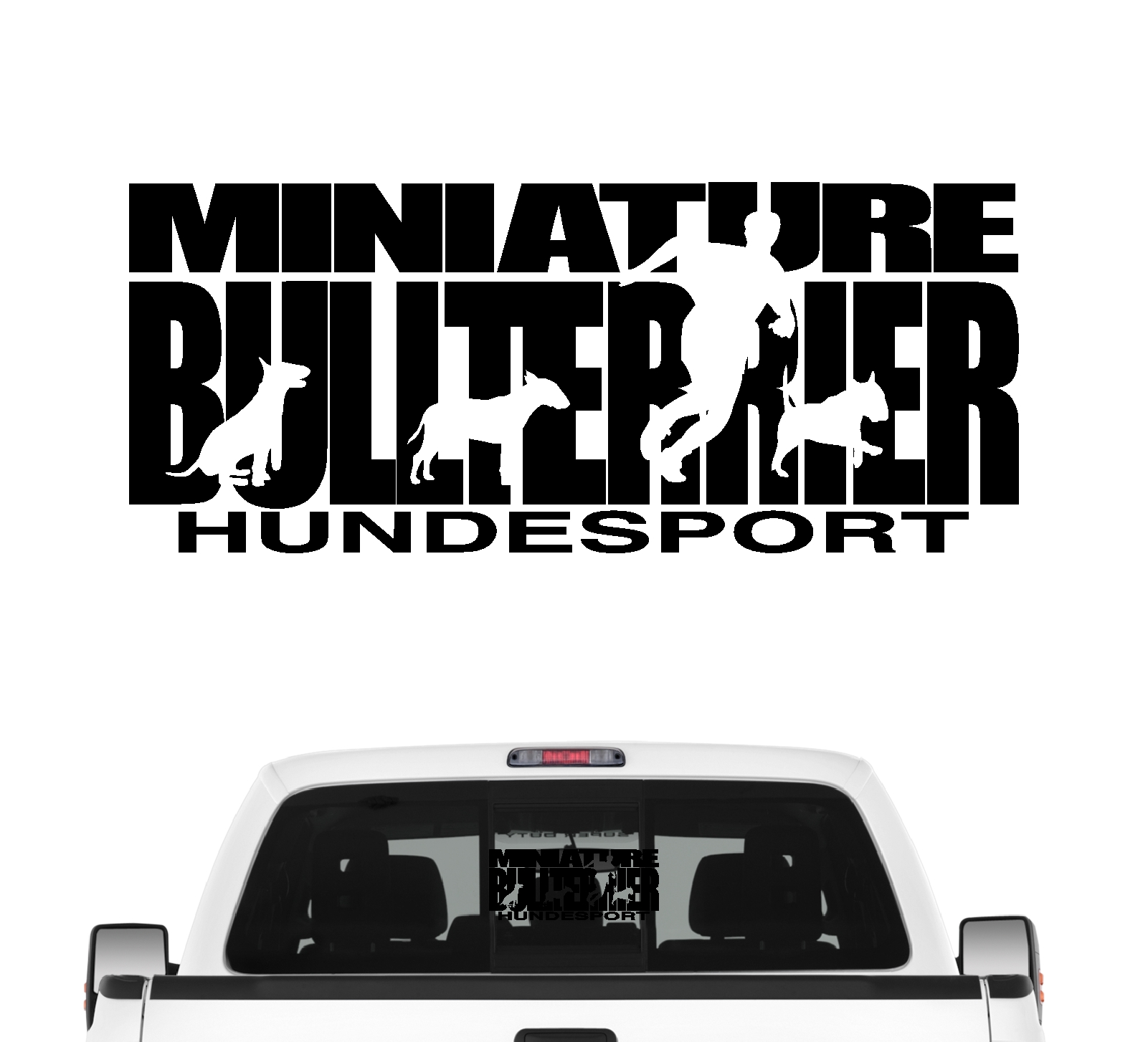 Miniature Bullterrier Hundesport Auto Aufkleber Hund Folie Mini Bully Bull Terrier