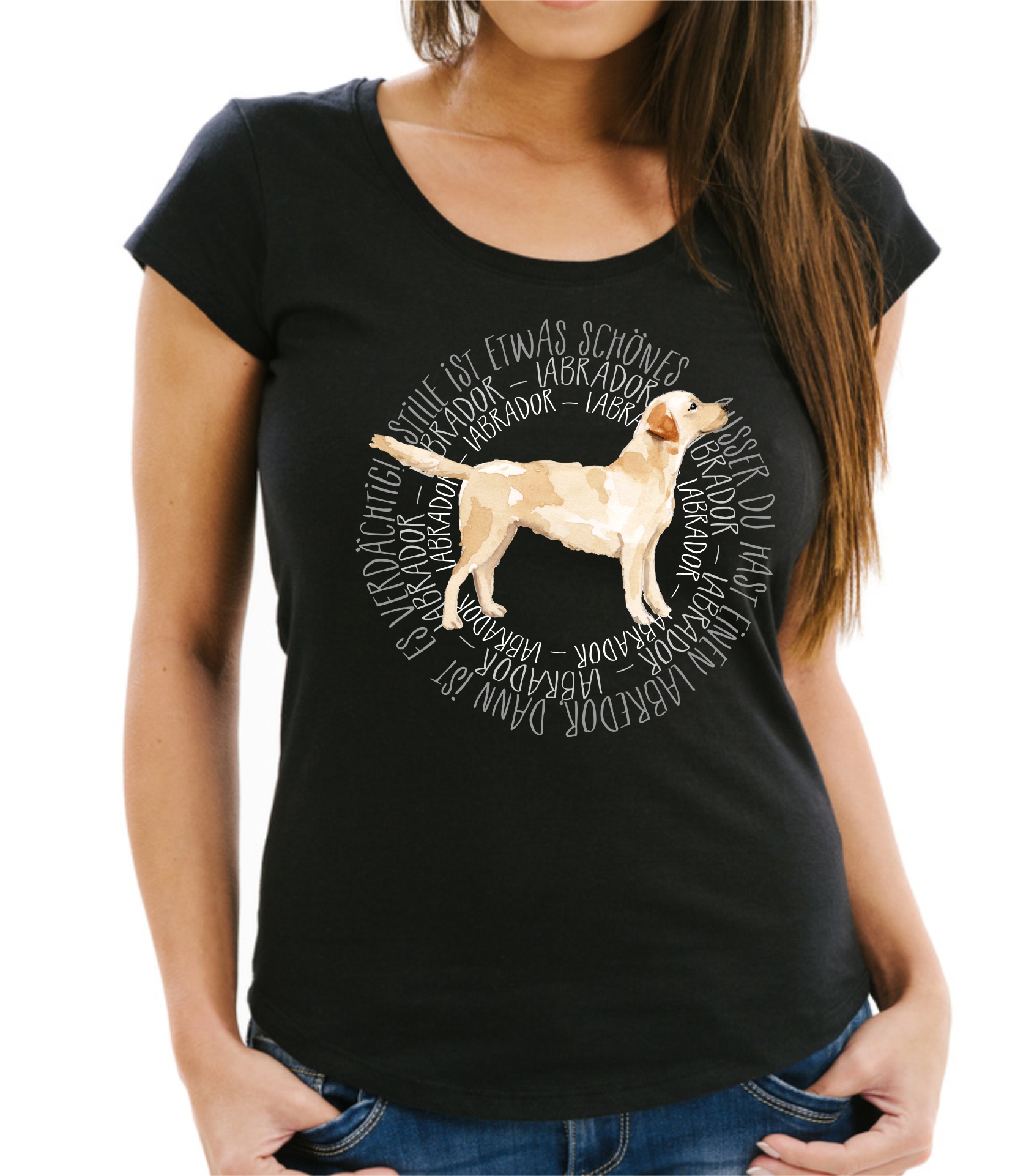 LABRADOR DAMEN T-SHIRT CIRCLE Watercolor by SIVIWONDER