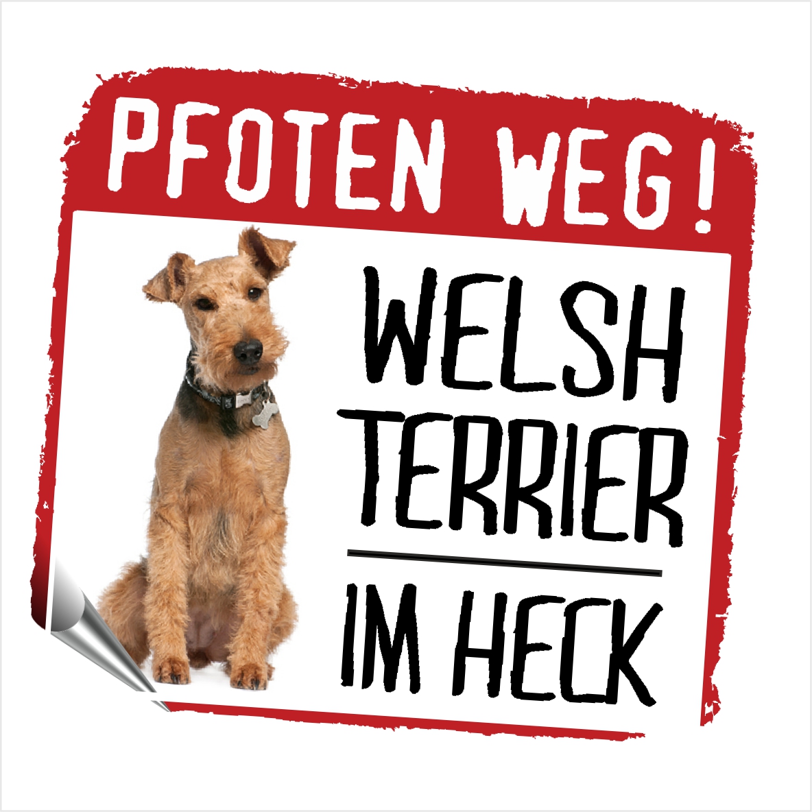 Welsh Terrier Welshie WT kleiner Airedale  Aufkleber Digitaldruck Motiv by SIVIWONDER