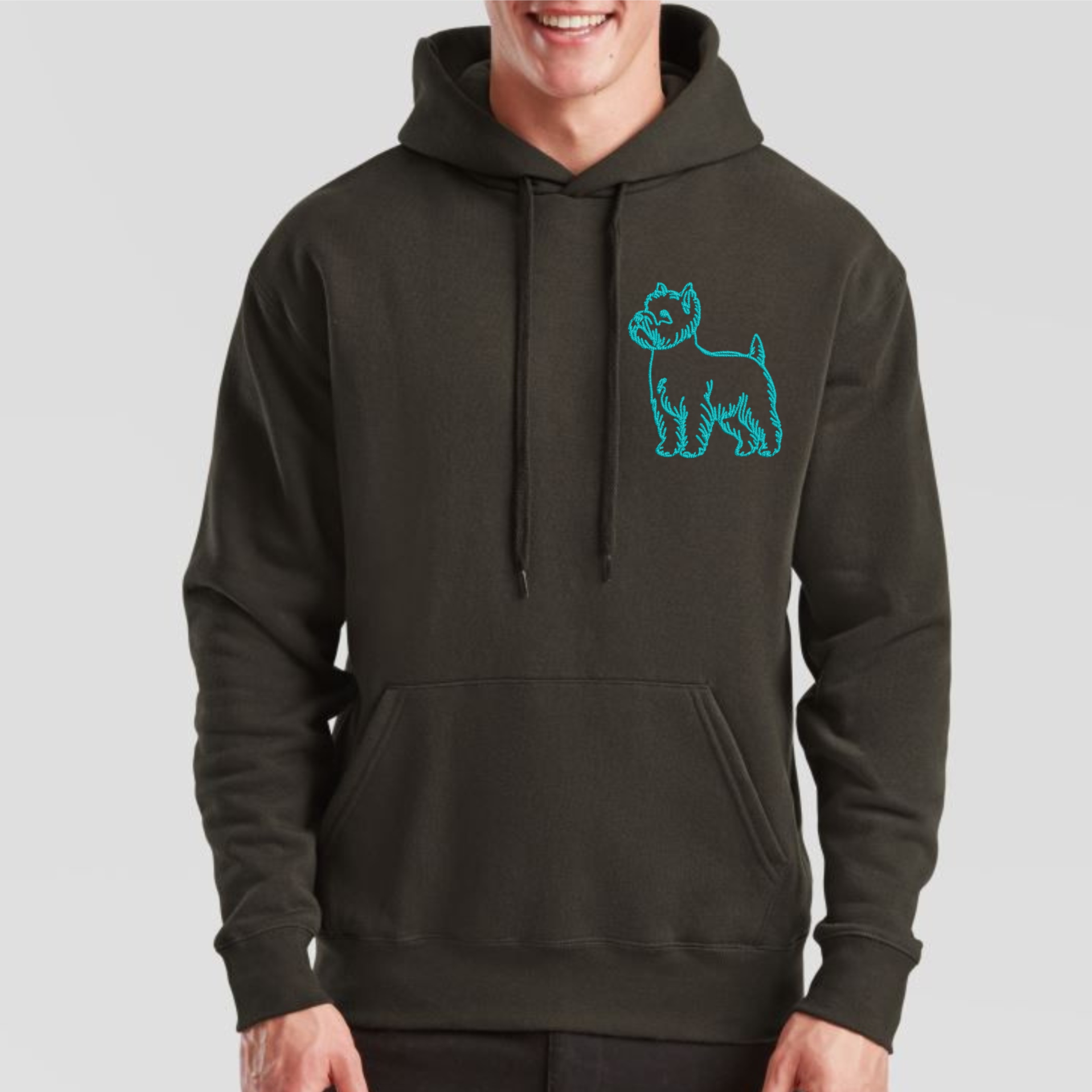 Hoodie Westie West Highland White Terrier gestickt Hund wählbare Stickerei kuschelig Stickerei perso