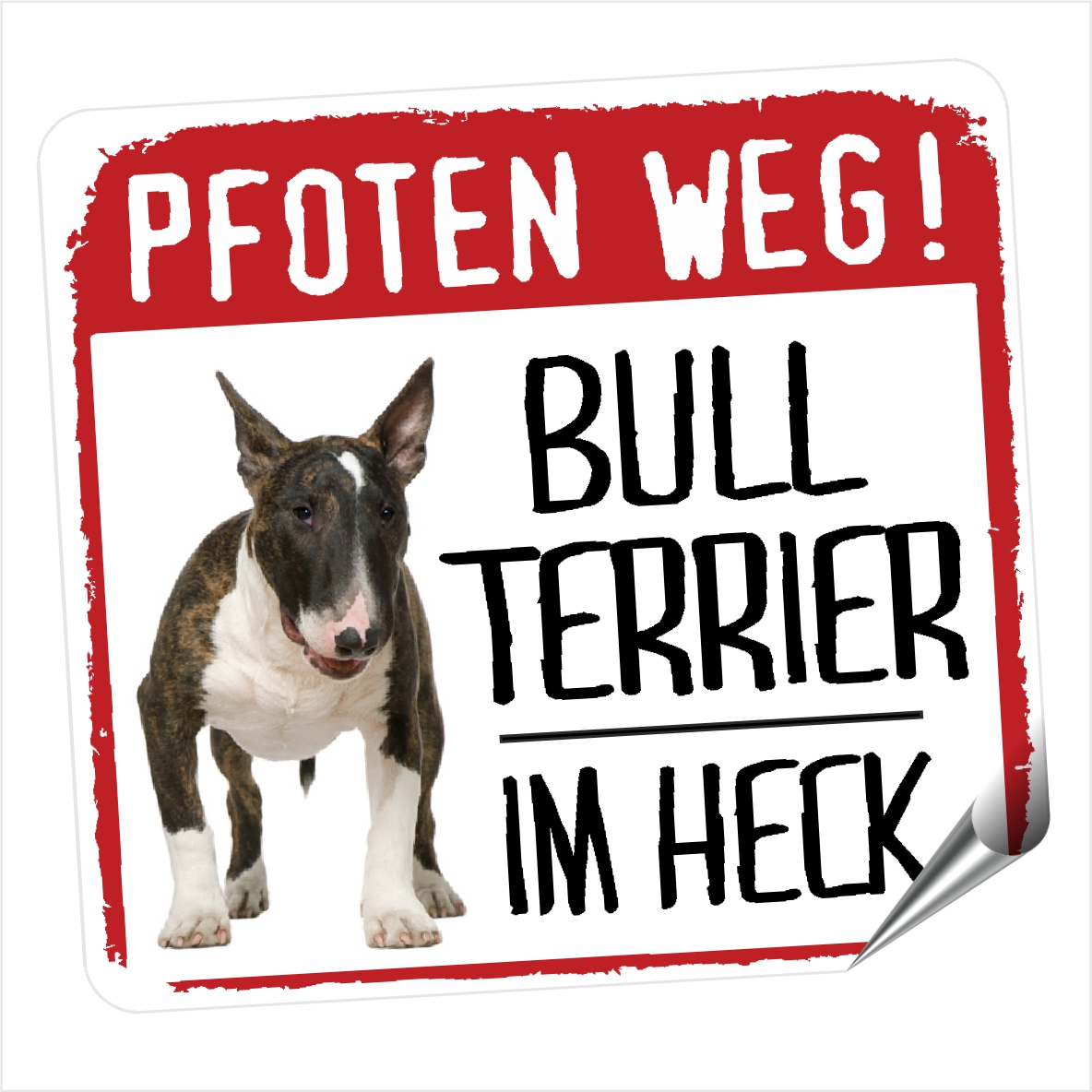 Bullterrier Bully Bull Terrier Autoaufkleber PFOTEN WEG Hundeaufkleber Aufkleber Folie Hund
