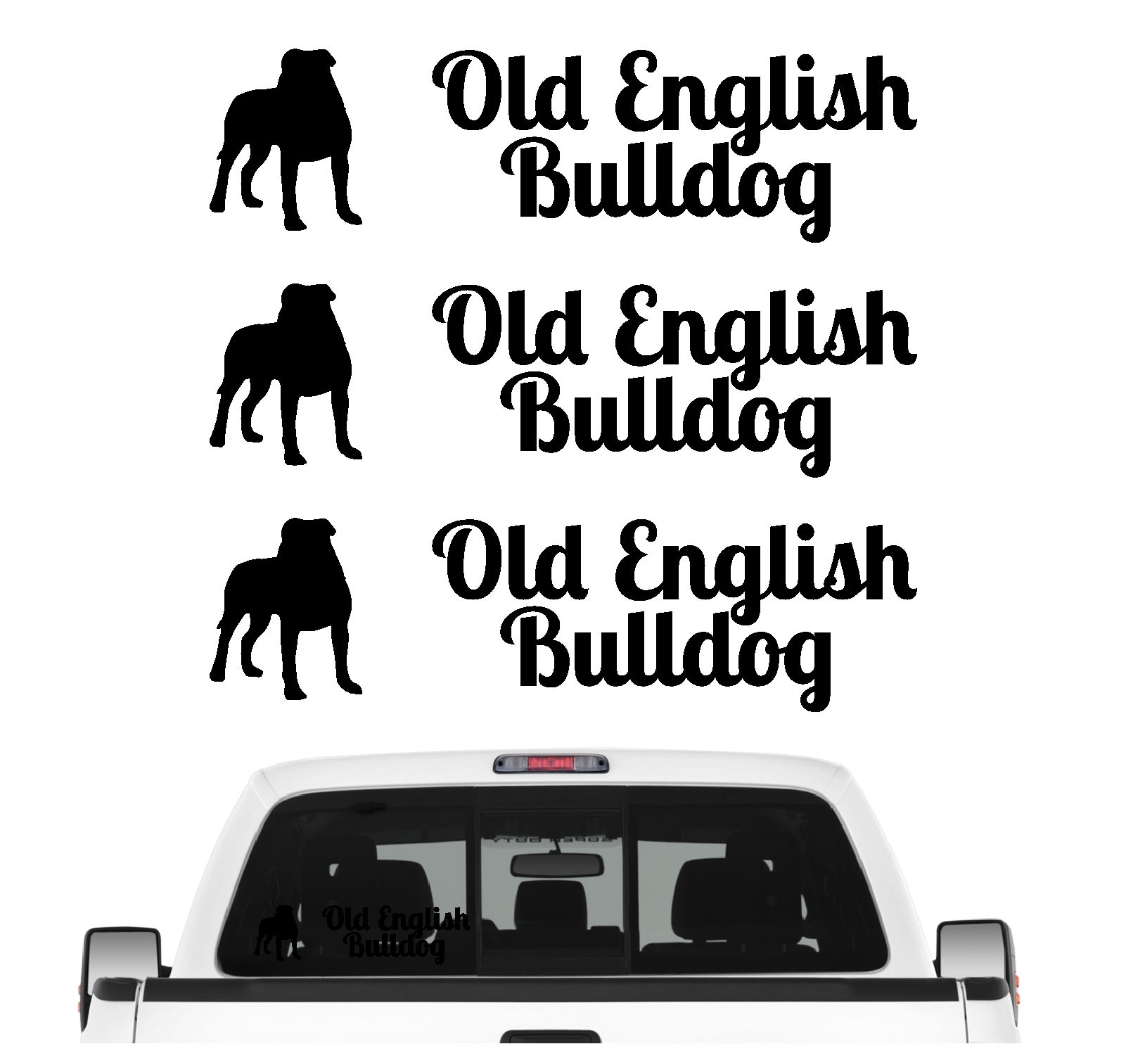 Old English Bulldog OEB Olde Englische Bulldogge Dog 3er Set  AUTOAUFKLEBER Aufkleber Hunde Hundemotiv by SIVIWONDER
