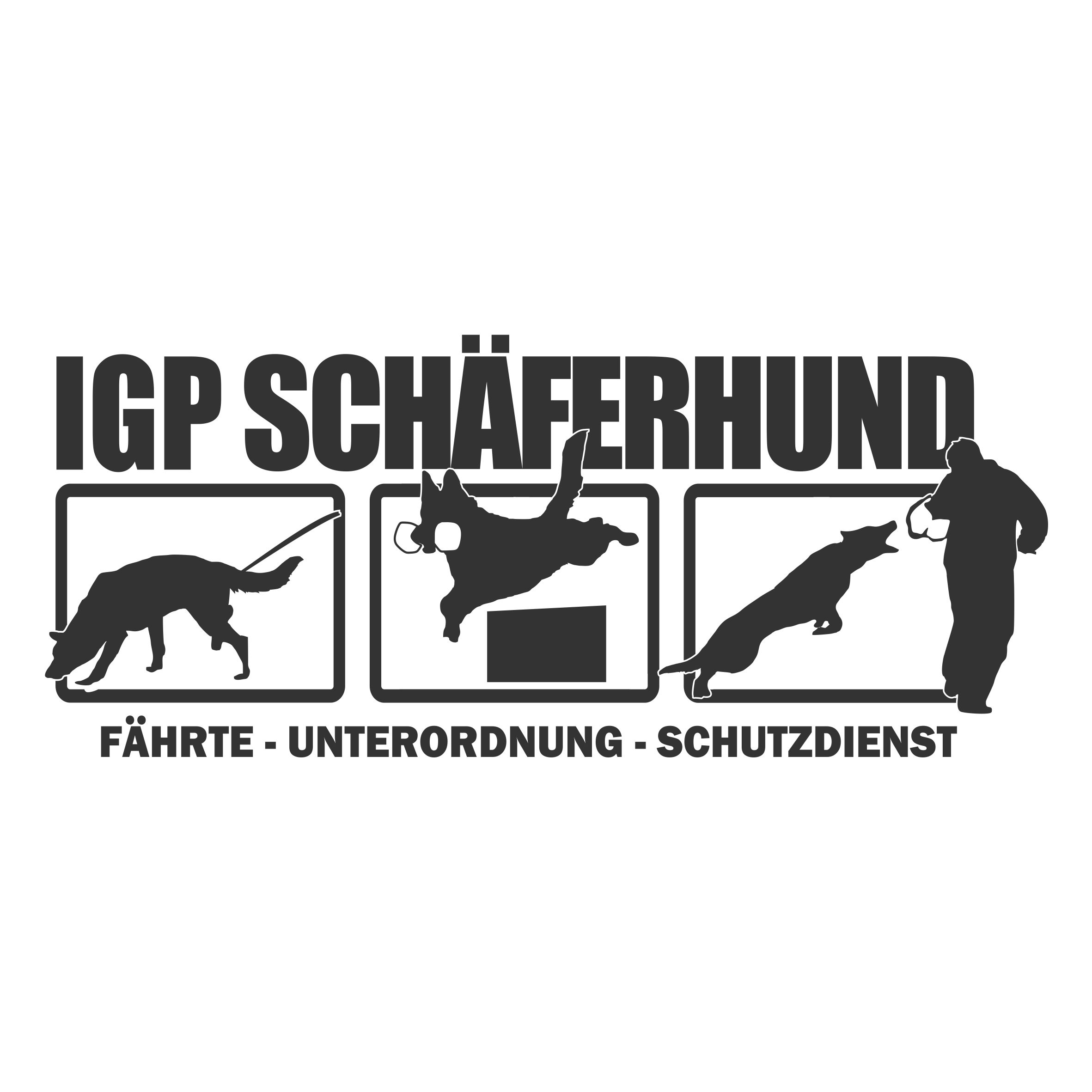 Aufkleber Hundemotiv Rasse IGP IPO Begleithund Prüfung Internationale Prüfungsordnung Gebrauchshudeprüfung Fährte Schutzdi