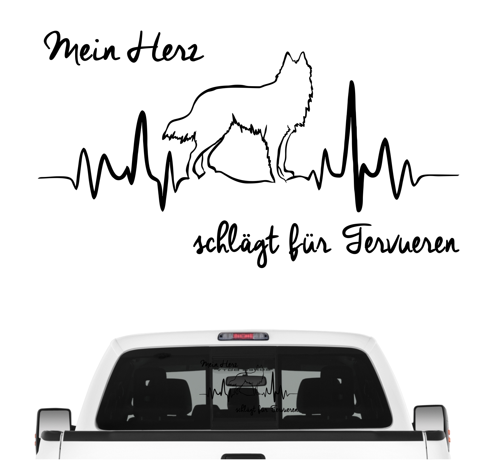 Tervueren Belgischer Schäferhund Belgian Tervueren Hundeaufkleber Herz AUTOAUFKLEBER Aufkleber Hunde