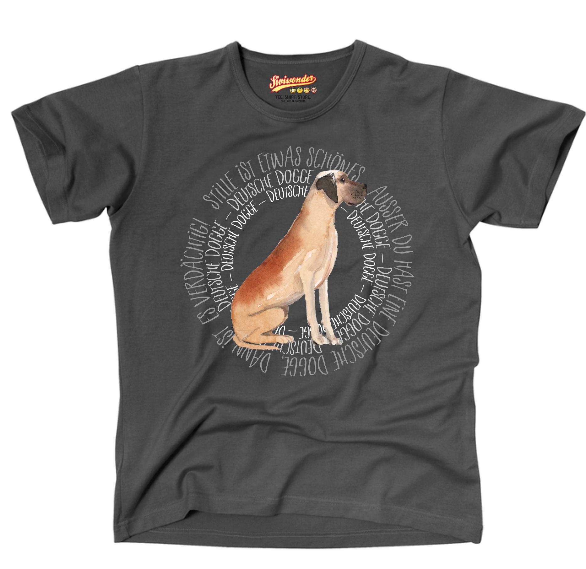DEUTSCHE DOGGE UNISEX T-SHIRT CIRCLE Watercolor by SIVIWONDER