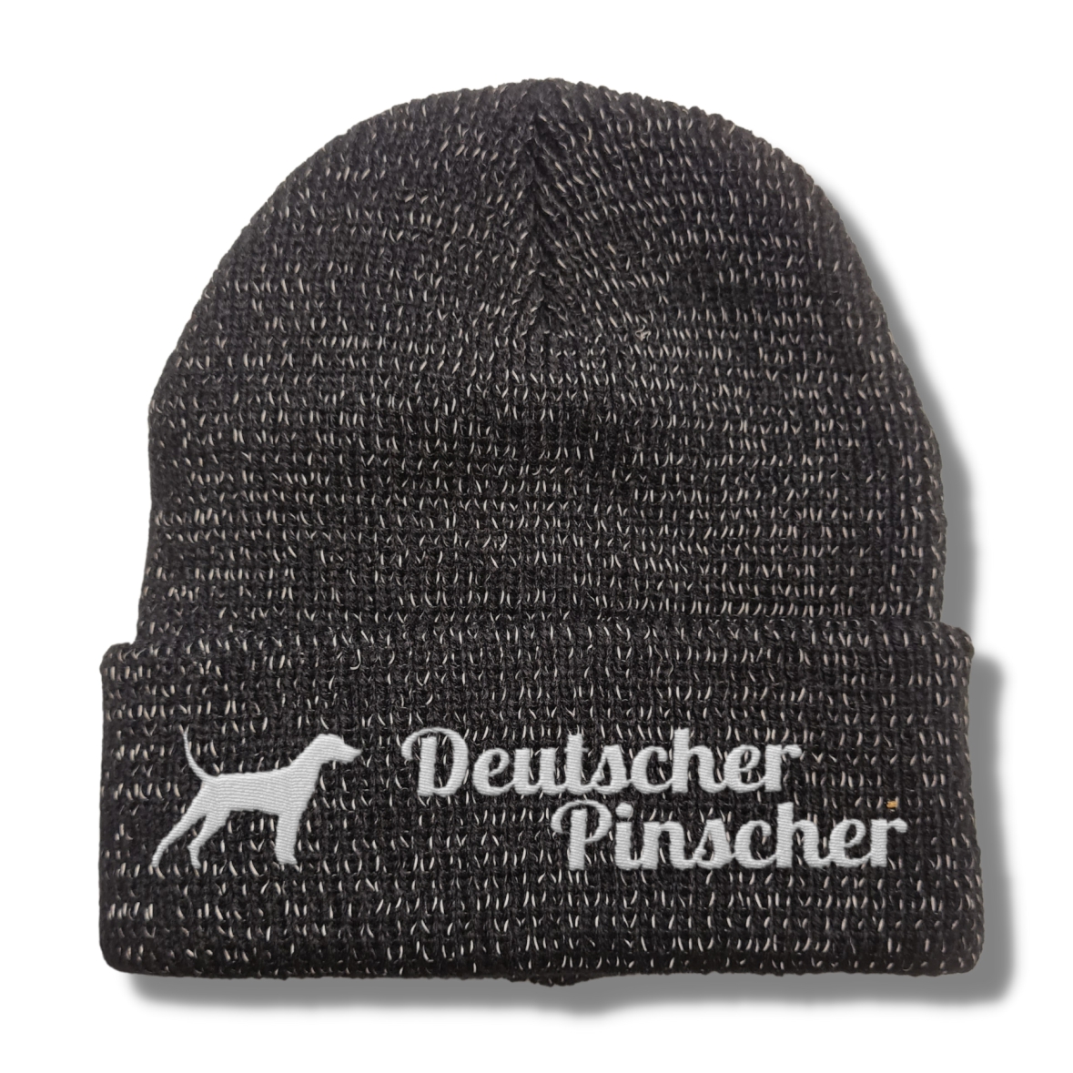 Deutscher Pinscher reflektierende Mütze Stickerei Hund Winter Strickmütze reflex Beanie warm