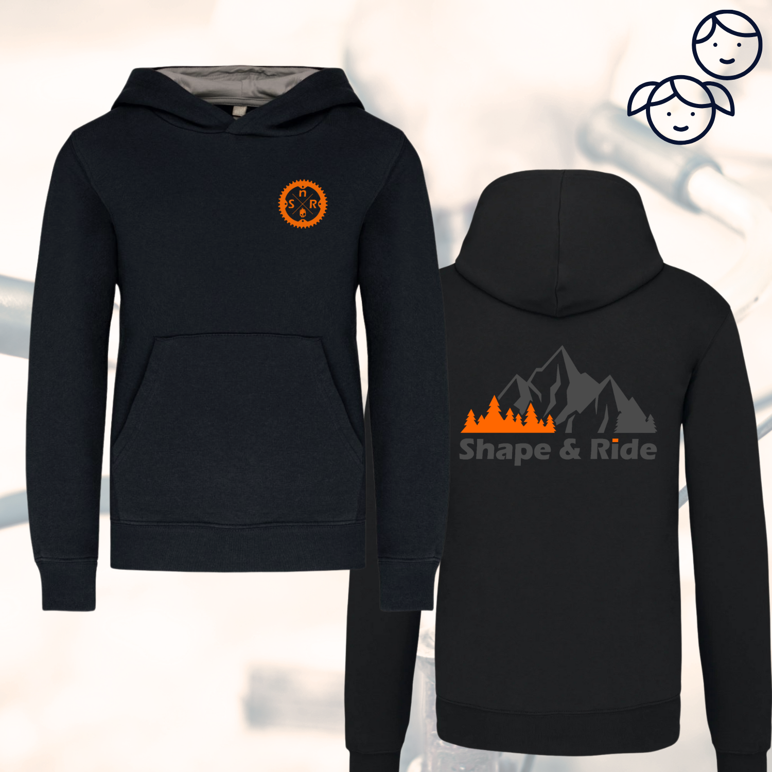 Shape and Ride Hoodie Kapuzenpullover Kids SNR-Skull Logo