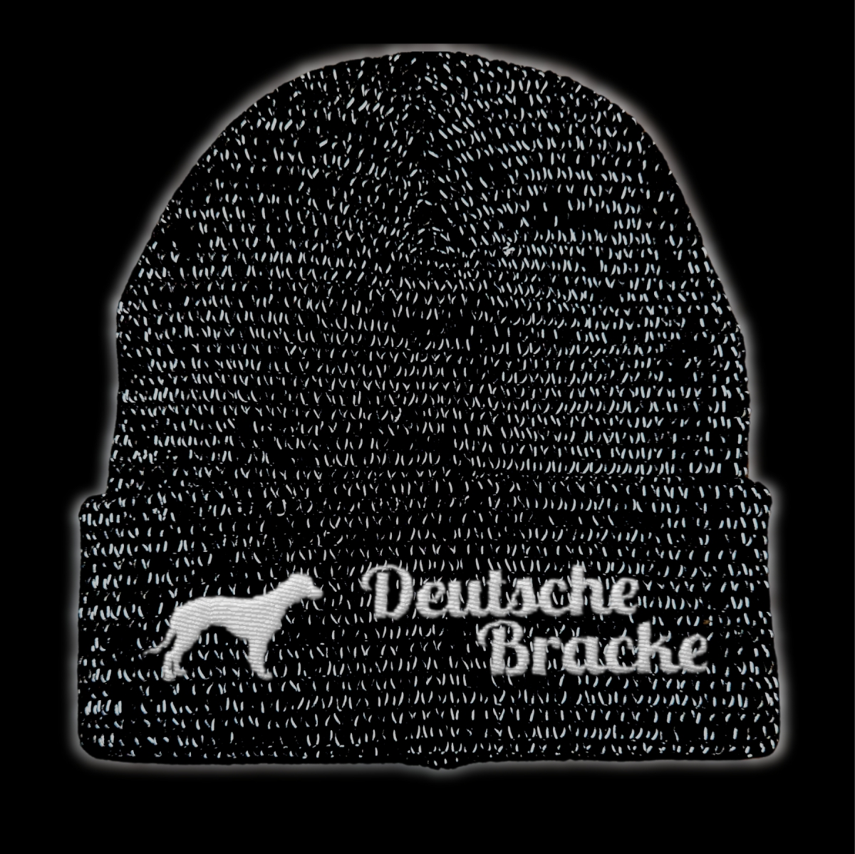 Deutsche Bracke reflektierende Mütze Stickerei Hund Winter Strickmütze reflex Beanie warm