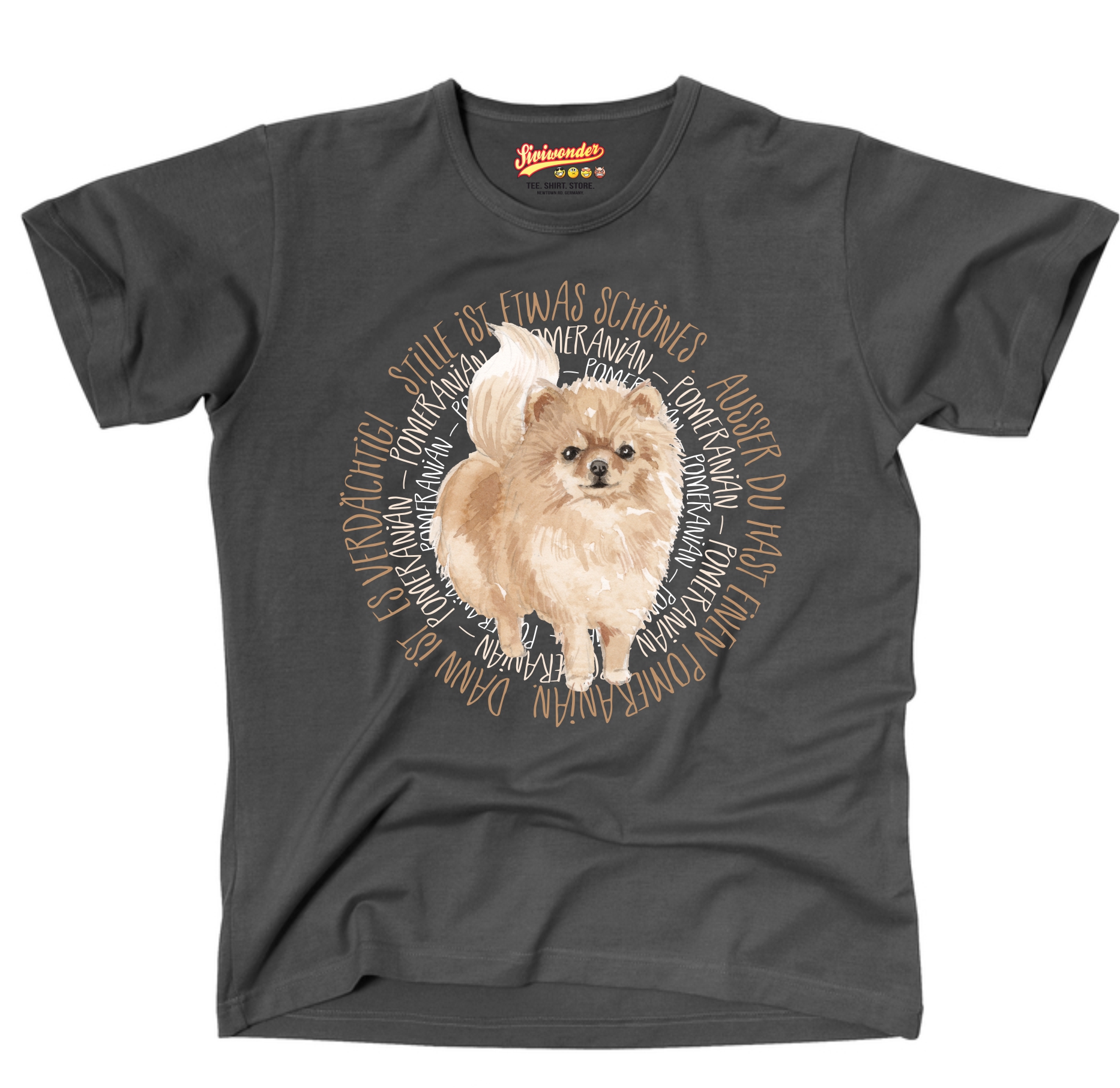 POMERANIAN UNISEX T-SHIRT CIRCLE Watercolor by SIVIWONDER