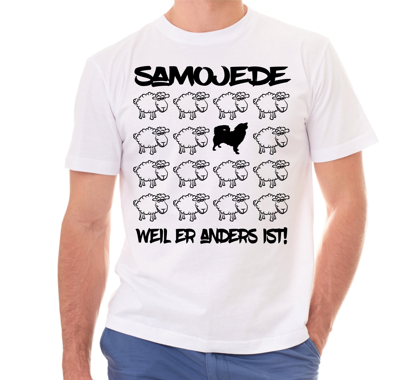 SAMOJEDE UNISEX T-SHIRT BLACK SHEEP by SIVIWONDER