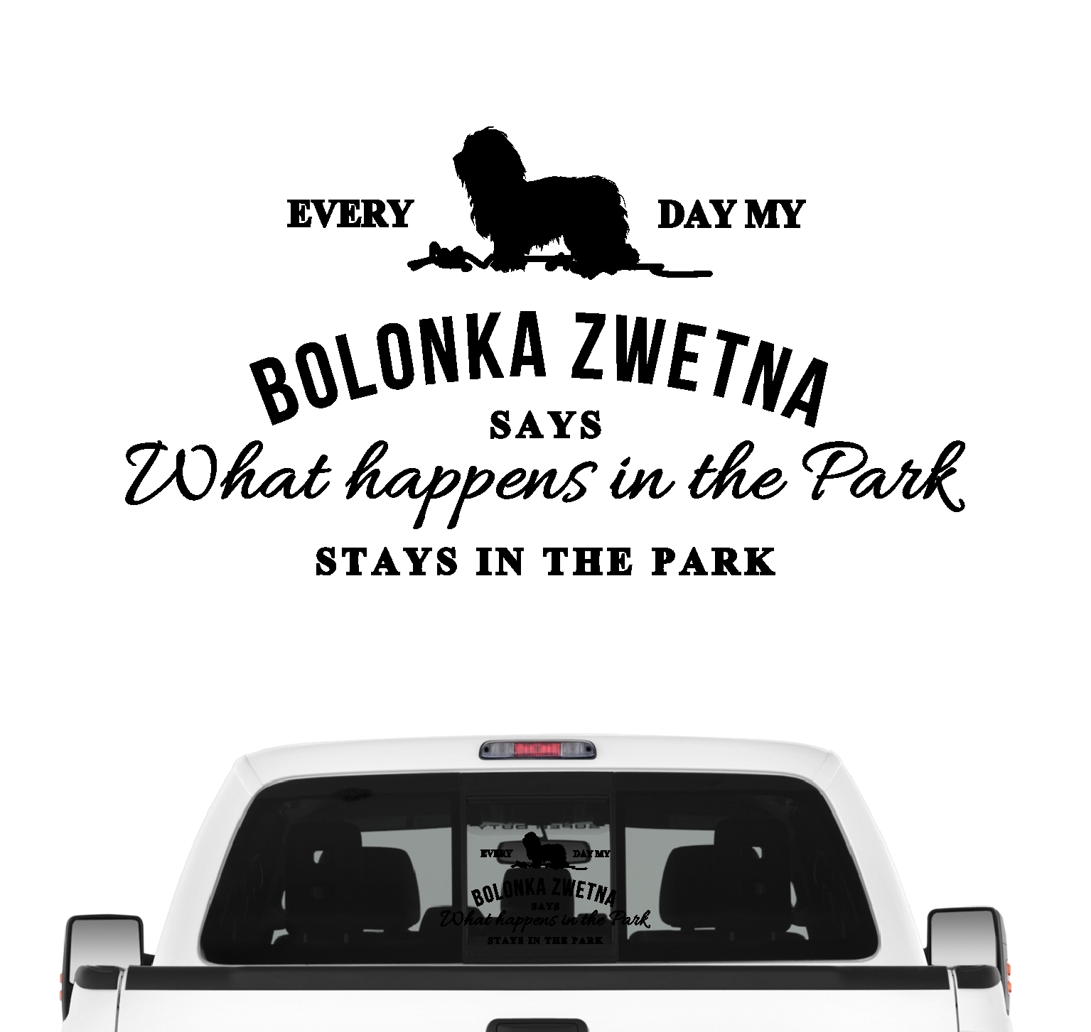 Bolonka Zwetna Vintage Hundeaufkleber Hundemotiv Folie Tsvetnaya Russischer Hund