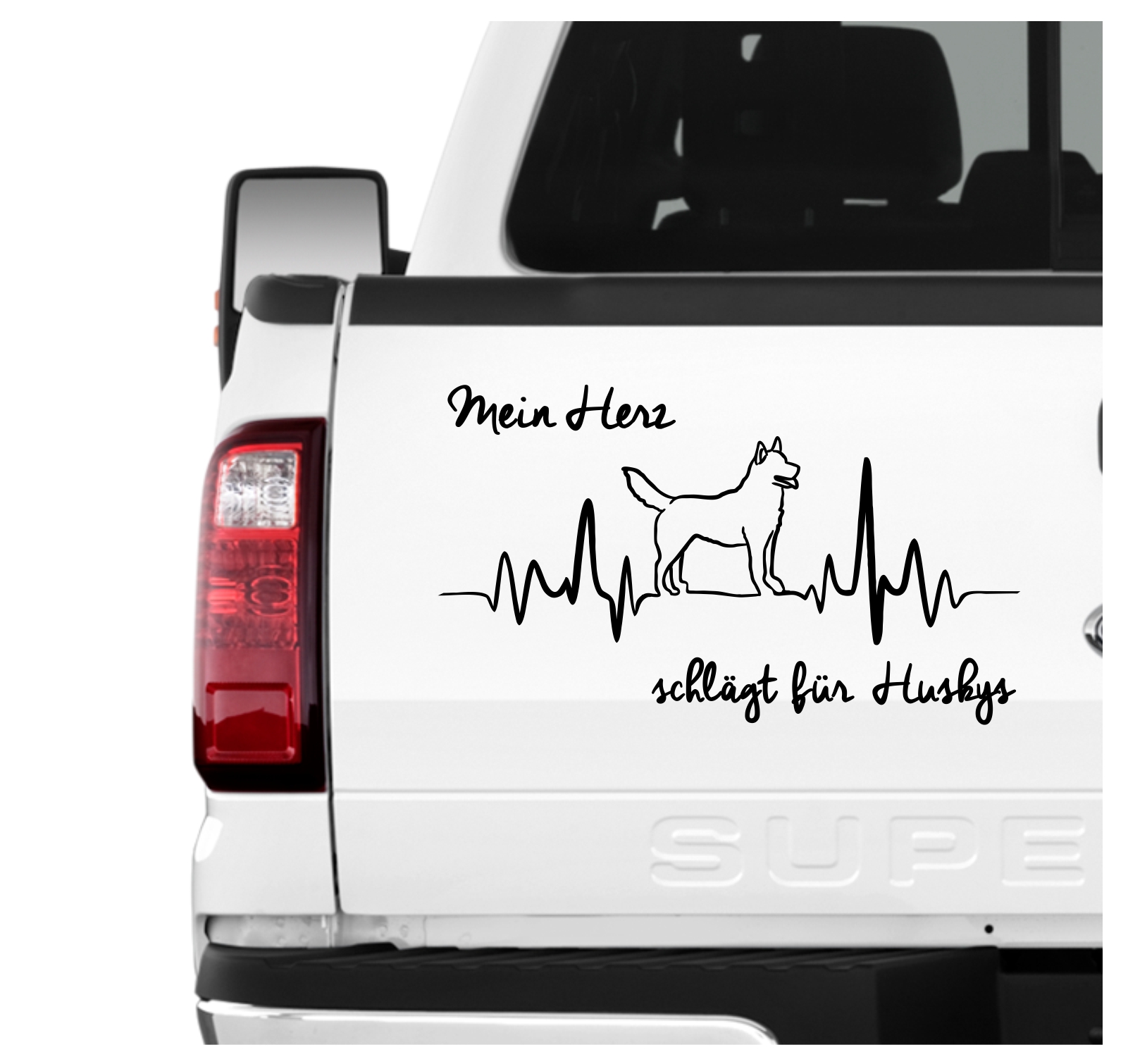 Husky Siberian Icee Sibe Chukcha Huskies Sibireien Schlittenhund Dog Hundeaufkleber Herz AUTOAUFKLEBER Hunde HEARTBEAT EKG by SIVIWONDER