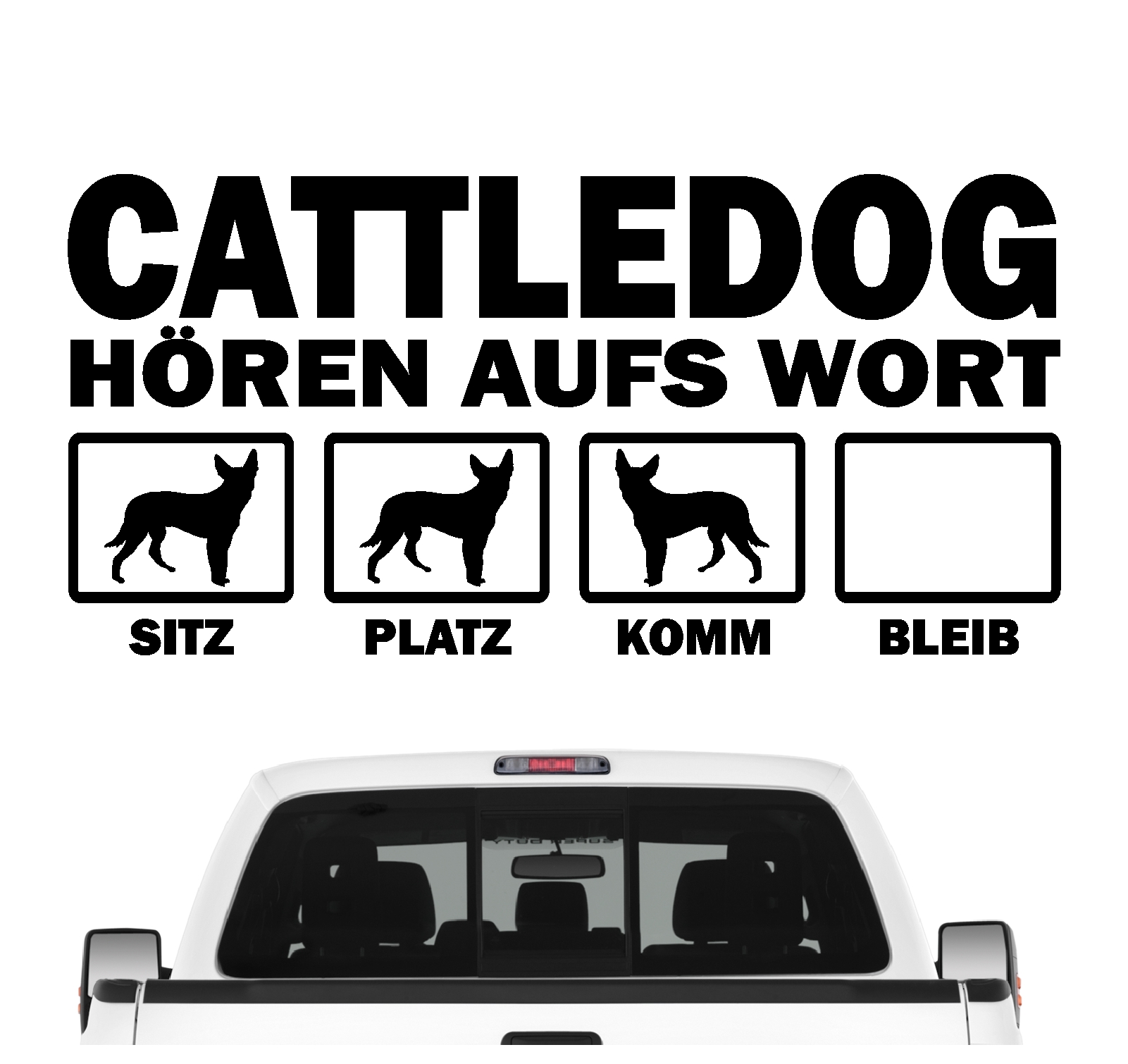 Australian Cattle Dog ACD Cattle Dog Blue Heeler Red Heeler Queensland Heeler Australischer Treibhund  Dog  Hört aufs Wort Hunde Aufkleber Sticker Autoaufkleber