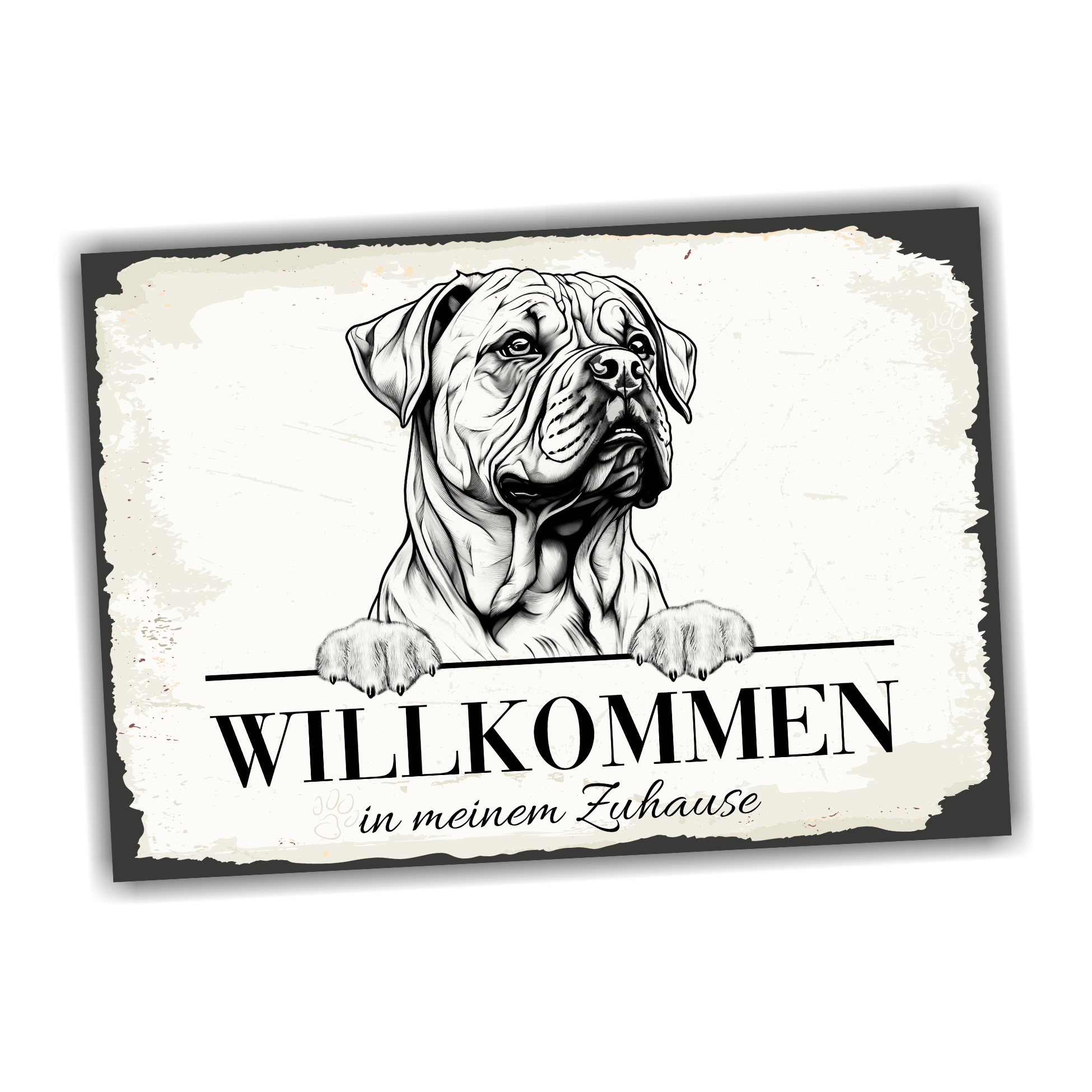 Hundeschild Willkommen Zuhause Bullmastiff Mastiff No.2 Dog Schild Spruch Türschild Warnschild