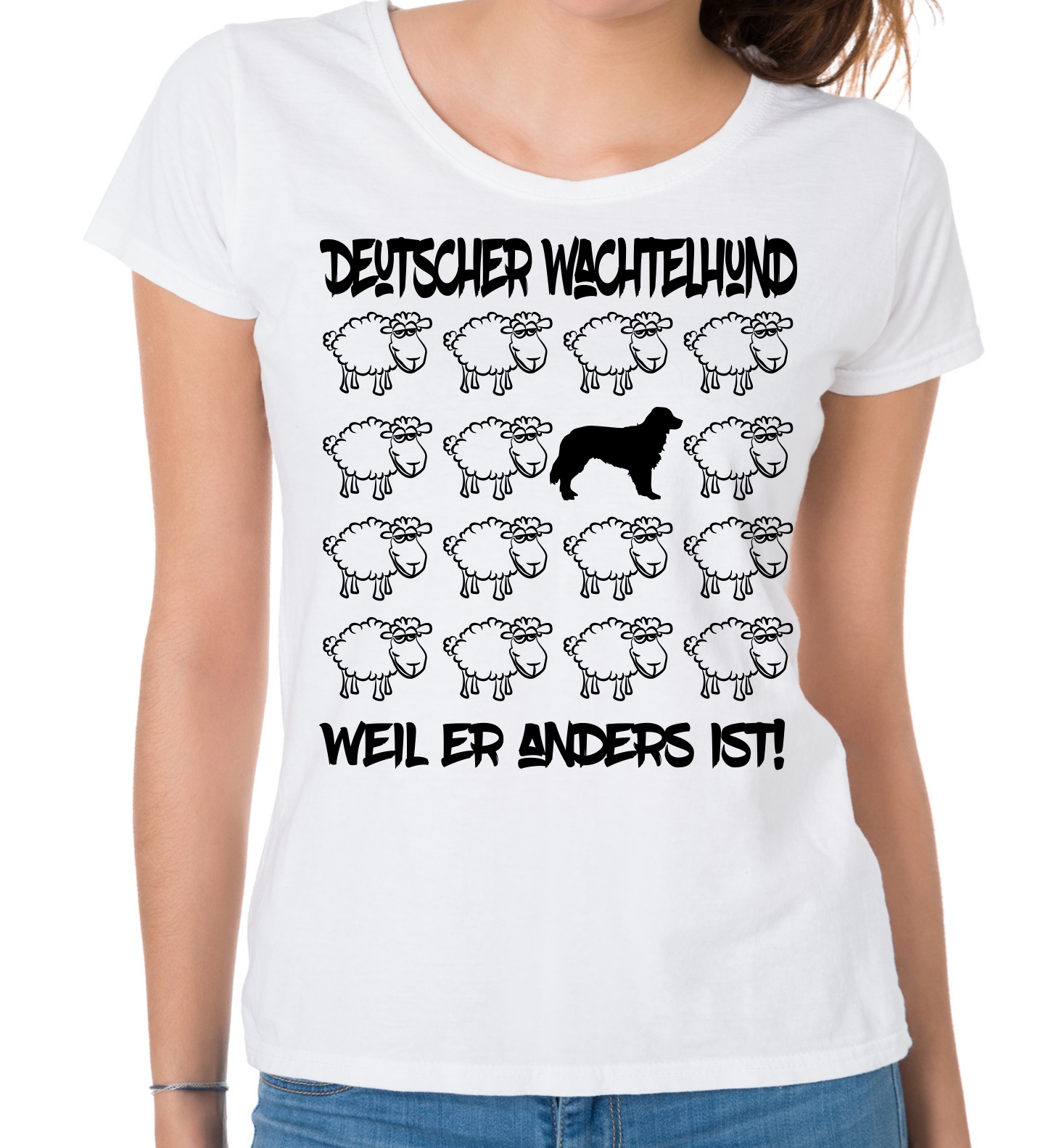DEUTSCHER WACHTELHUND DAMEN T-SHIRT BLACK SHEEP by SIVIWONDER