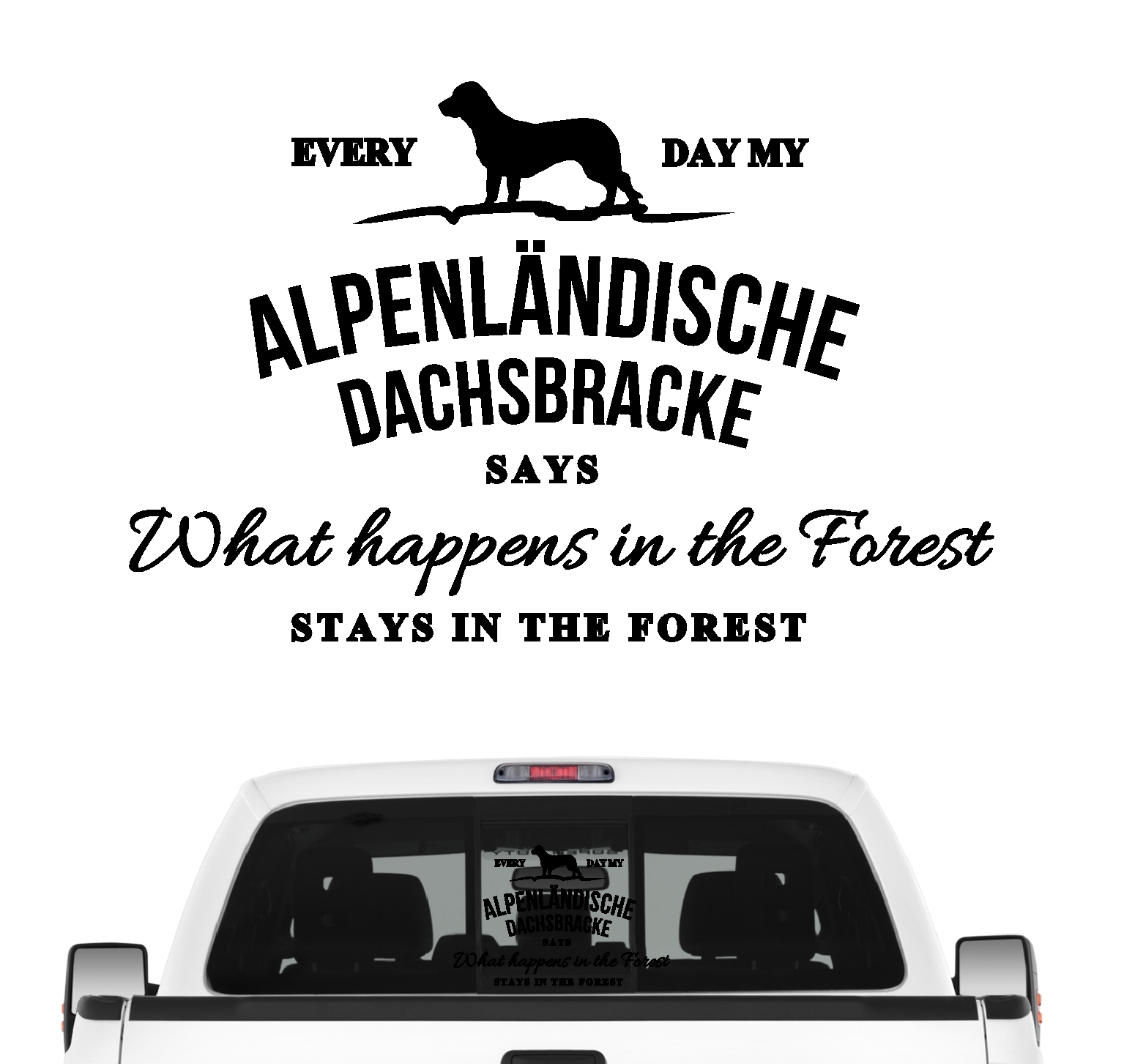 Alpenländische Dachsbracke Aufkleber Vintage Hundeaufkleber Hundemotiv Folie Österreichische Dachsbracke Bracken