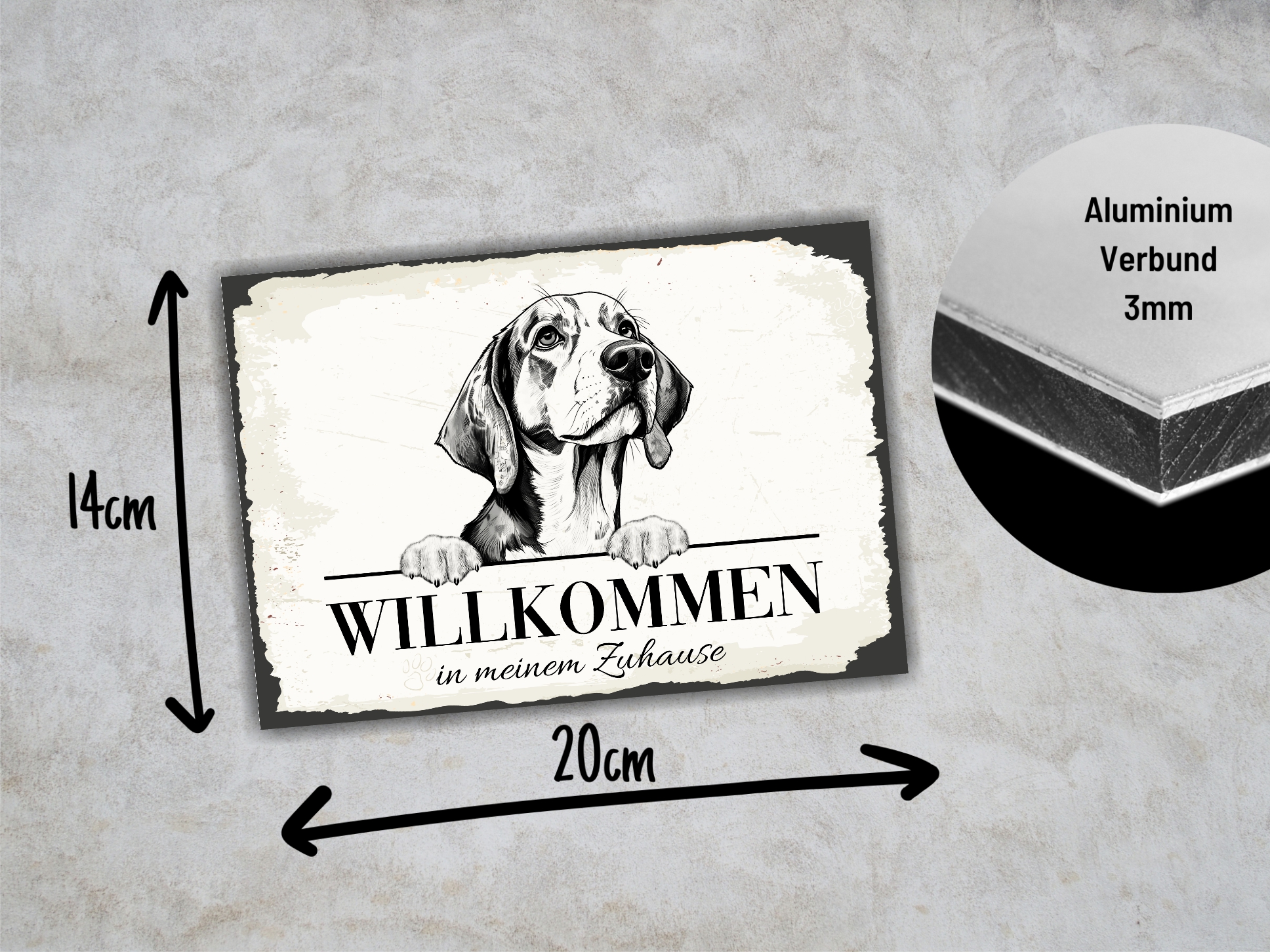 Hundeschild Willkommen Zuhause Beagle Schild Achtung Zaun Frau Spruch Türschild Hundeschild Warnschild  Design by Siviwonder