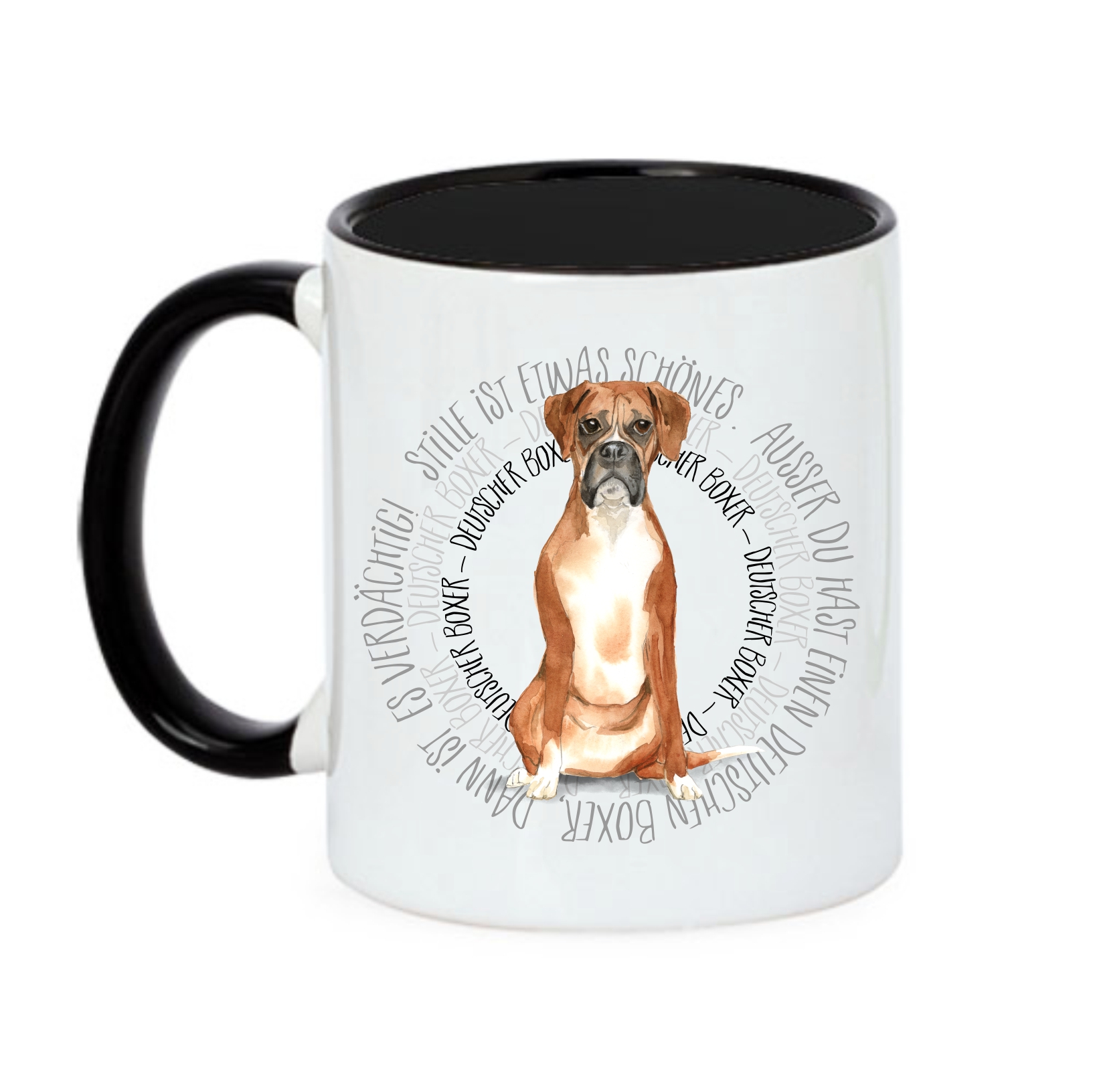 BOXER TASSE CIRCLE WATERCOLOUR Motiv by SIVIWONDER