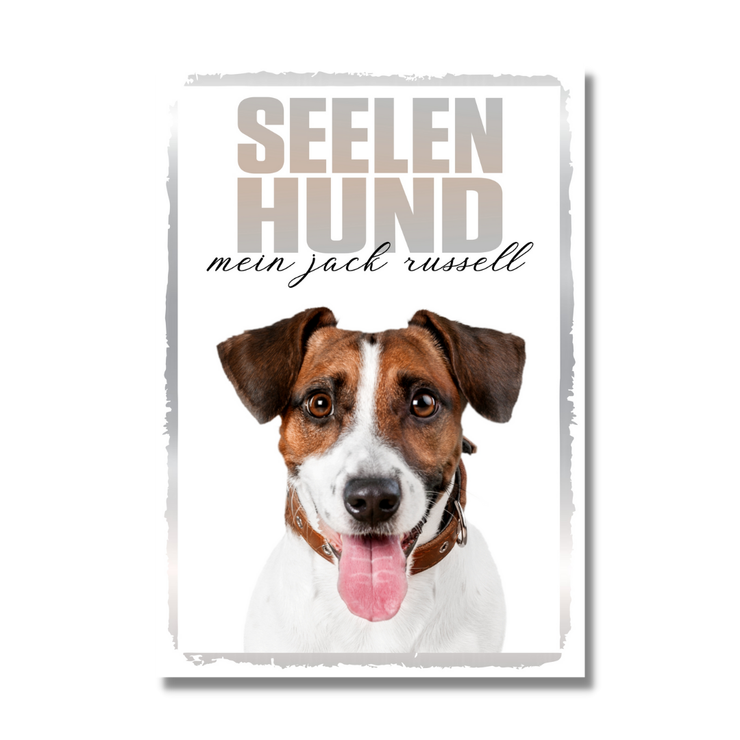 Jack Russell Seelenhund Dog Schild Spruch Türschild Hundeschild Warnschild Soulmate