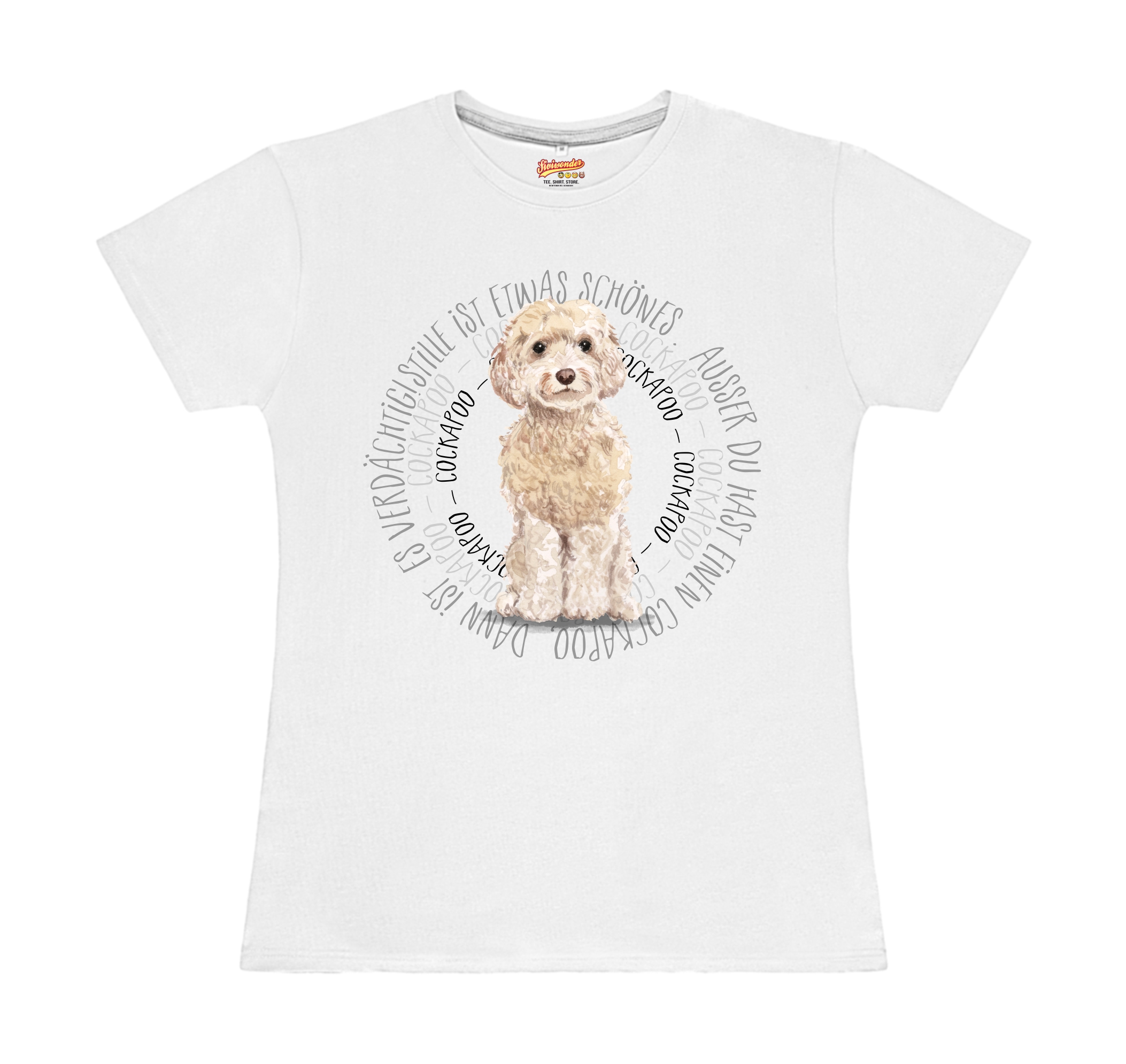 COCKAPOO DAMEN T-SHIRT CIRCLE Watercolor by SIVIWONDER