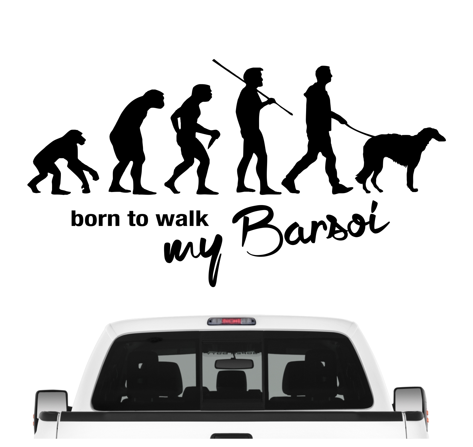 Barsoi Barzoi Russischer Wolf Evolution Autoaufkleber Hund Aufkleber Folie