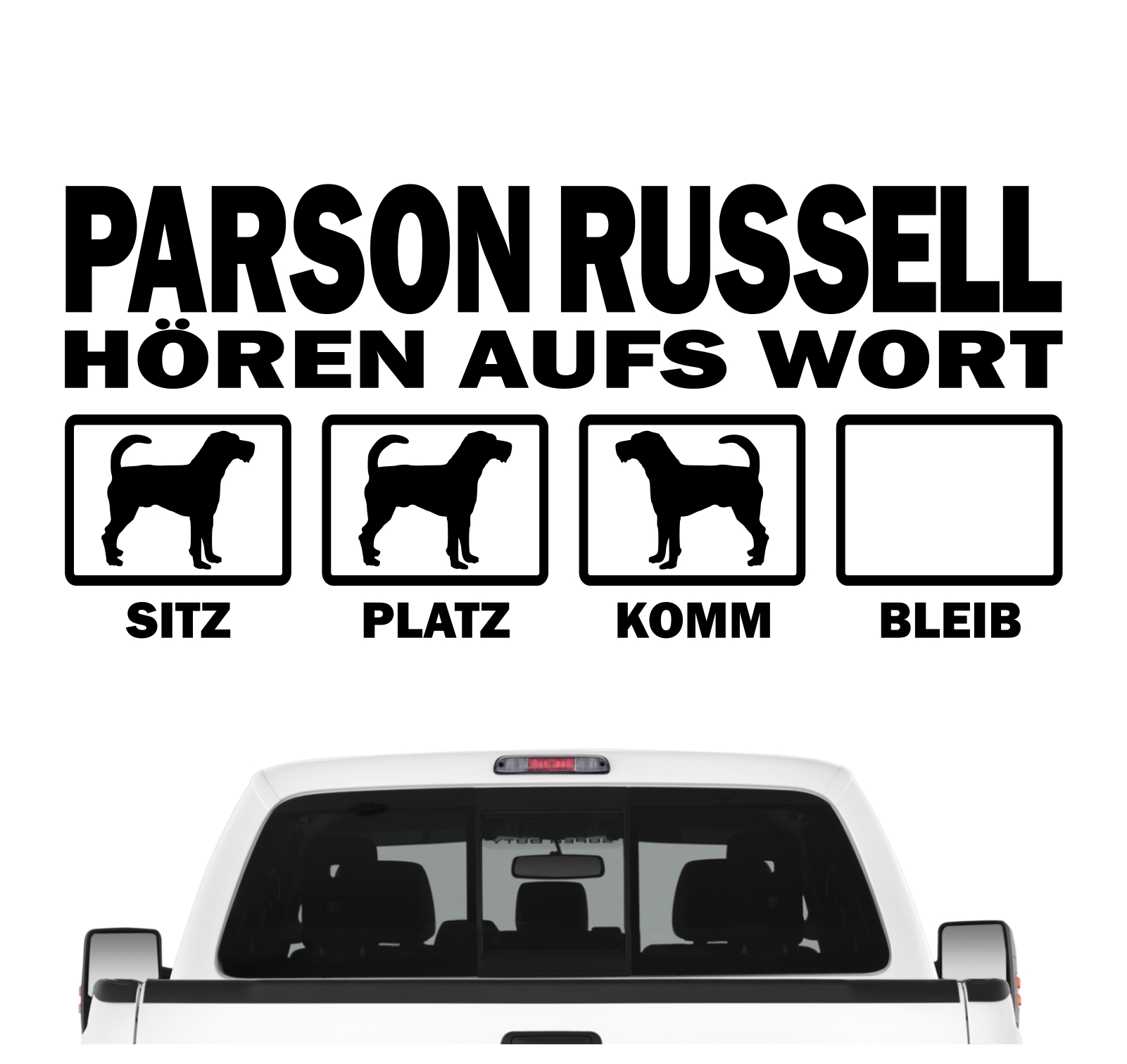 Parson Russell Terrier PRT Jack Russel Hört aufs Wort Hunde Aufkleber Sticker Autoaufkleber Wandtattoo Tattoo