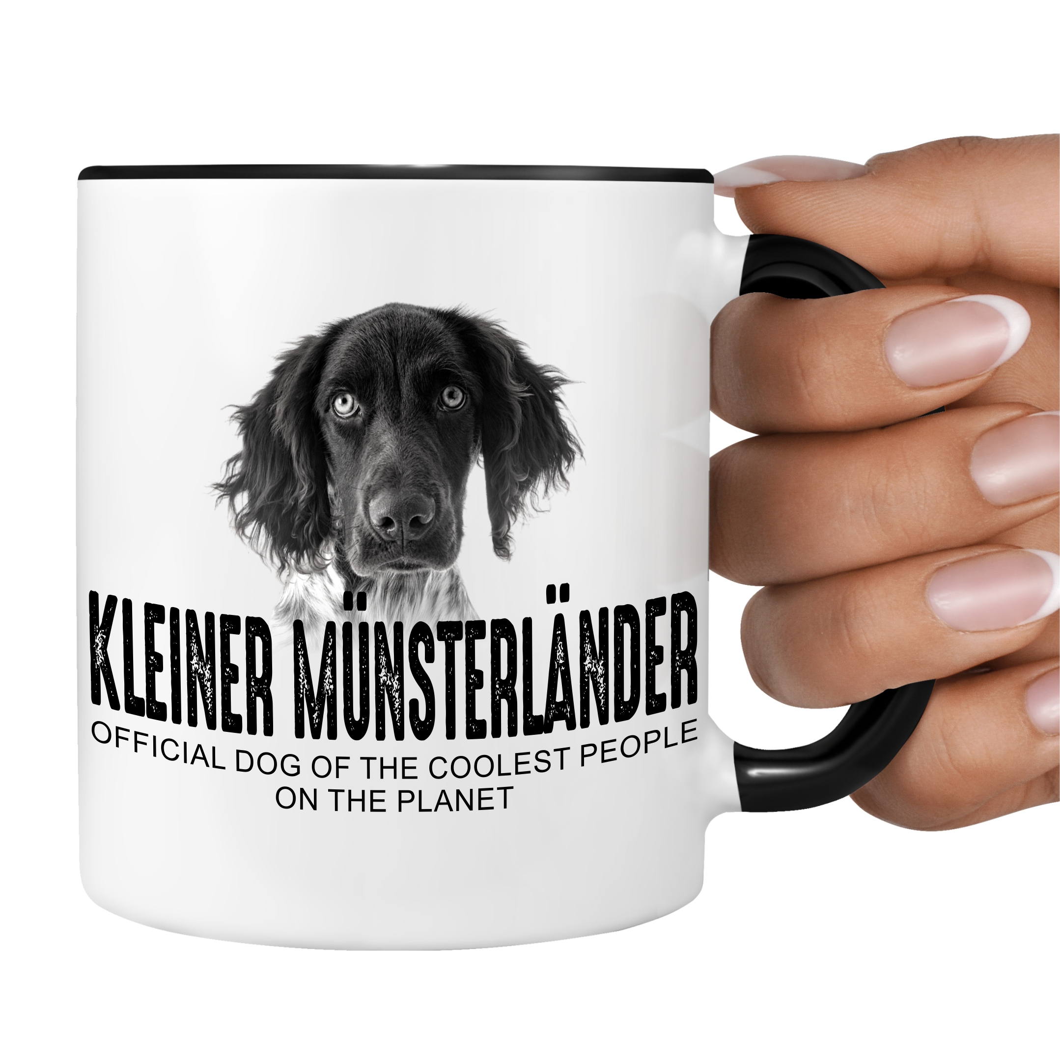 Münsterländer kleiner Munsterlander Vorstehhund Heidewachtel Munster  Dog Tasse Kaffeetasse Kaffeebecher happy Design by Siviwonder