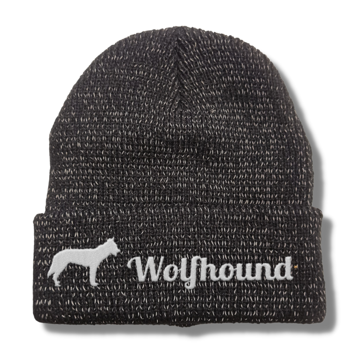 Wolfhound reflektierende Mütze Stickerei Hund Winter Strickmütze reflex Beanie warm