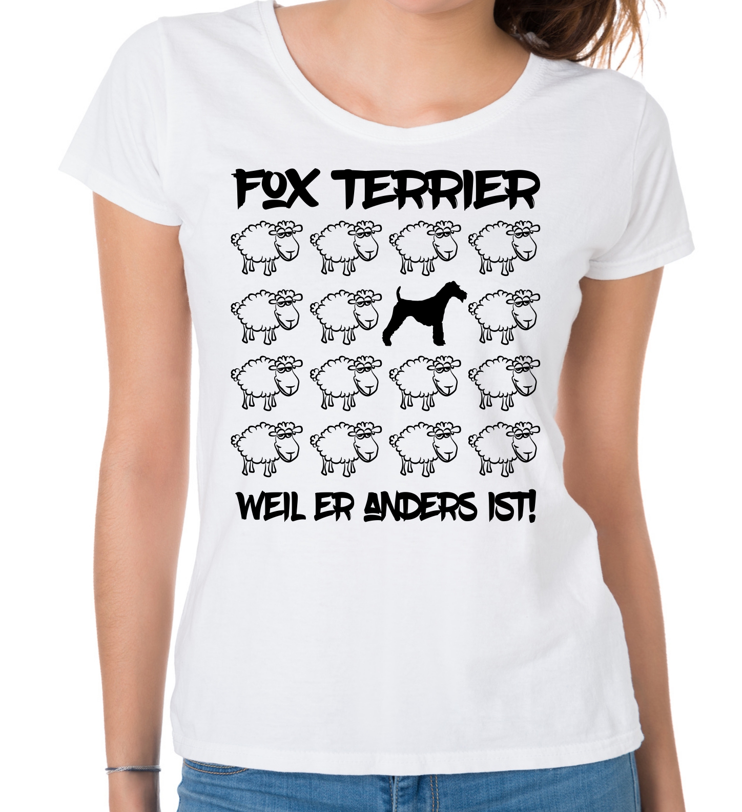 FOXTERRIER DAMEN T-SHIRT BLACK SHEEP by SIVIWONDER