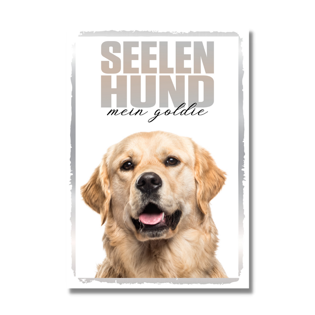 Golden Retriever Seelenhund Dog Schild Spruch Türschild Hundeschild Warnschild Soulmate