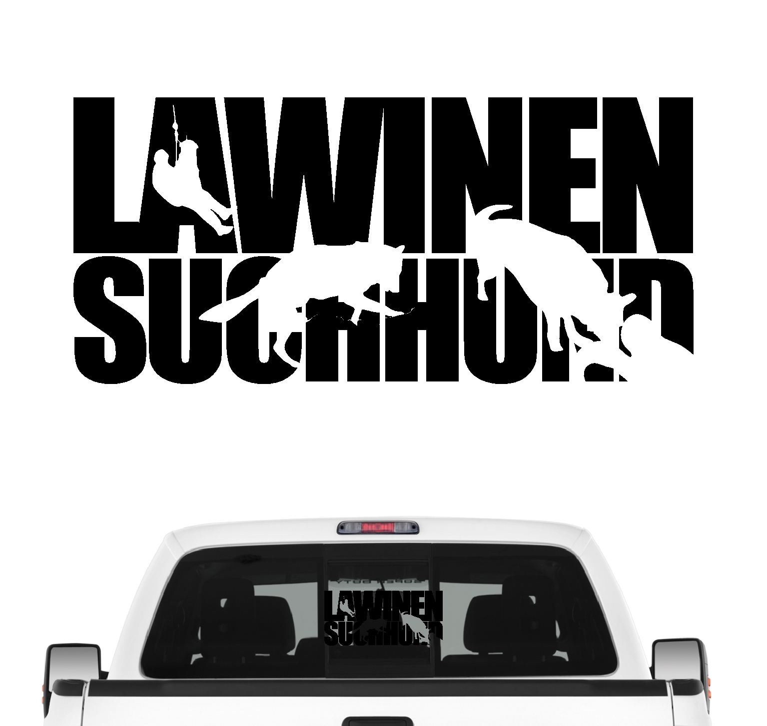 Lawinensuchhund Hundesport Auto Aufkleber Hund Folie Rettungshund Bergwacht