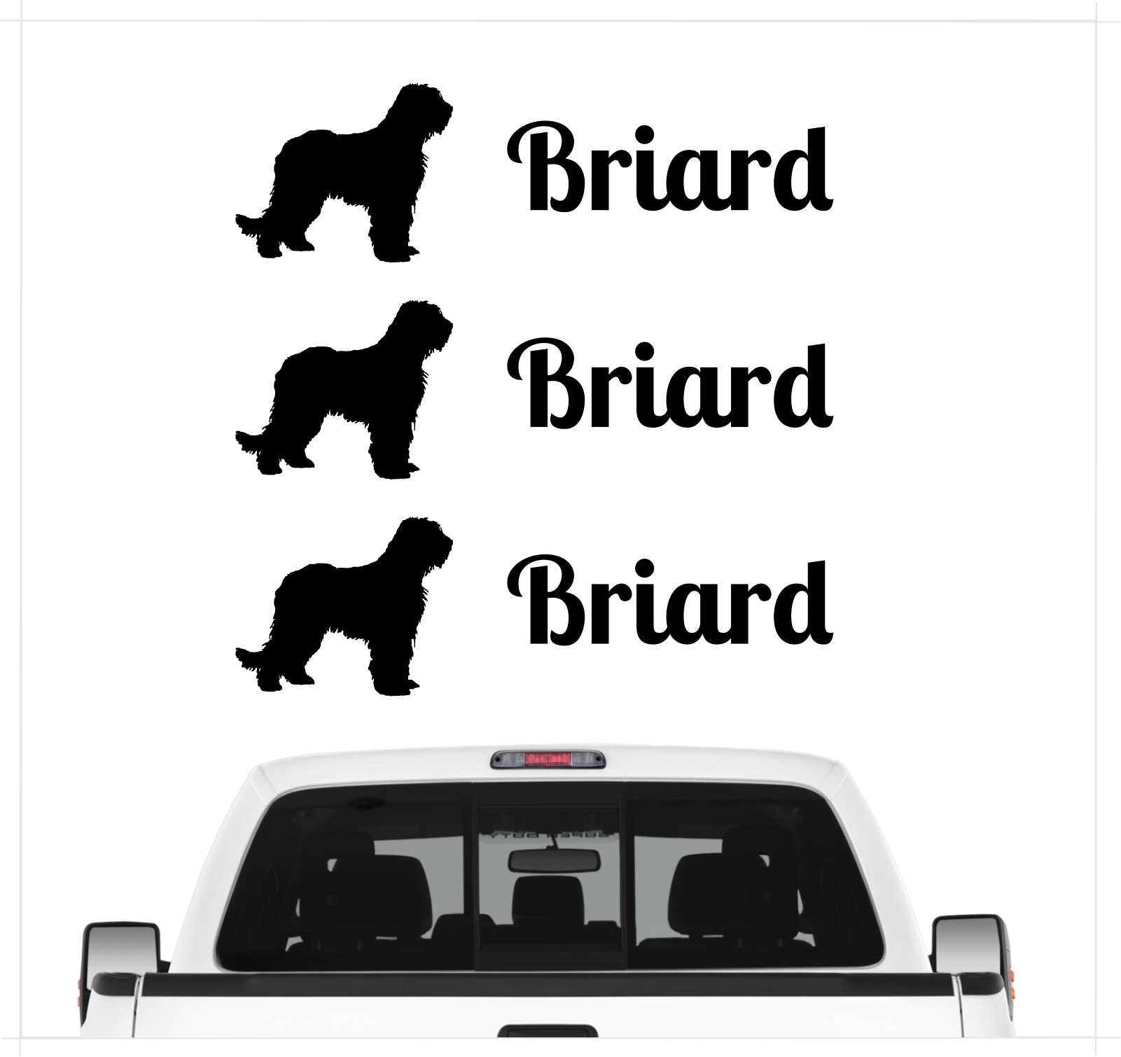 Briard Berger de Brie Jagdhund Dog 3er Set  AUTOAUFKLEBER Aufkleber Hunde Hundemotiv by SIVIWONDER