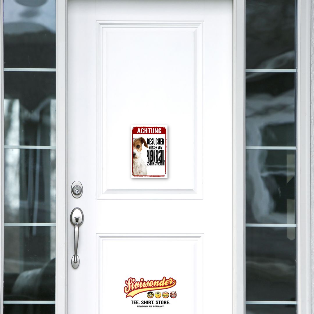 Parson Russell Genehmigung Dog Schild Spruch Türschild Hundeschild Warnschild