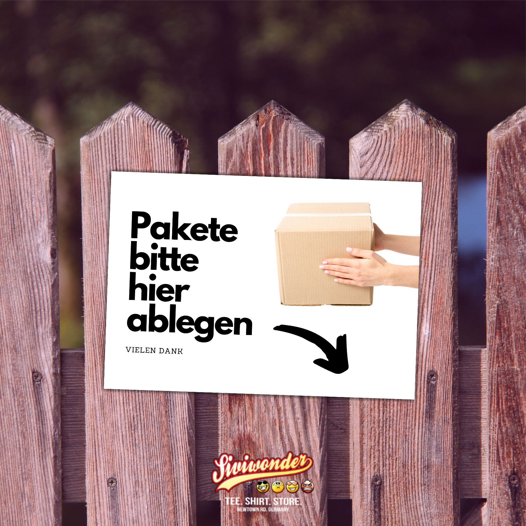 Pakete bitte hier ablegen Schild  Versand - Abstellgenehmigung - Ablageort - Garage Spruch Türschild Warnschild Metallschild Ocean Sea