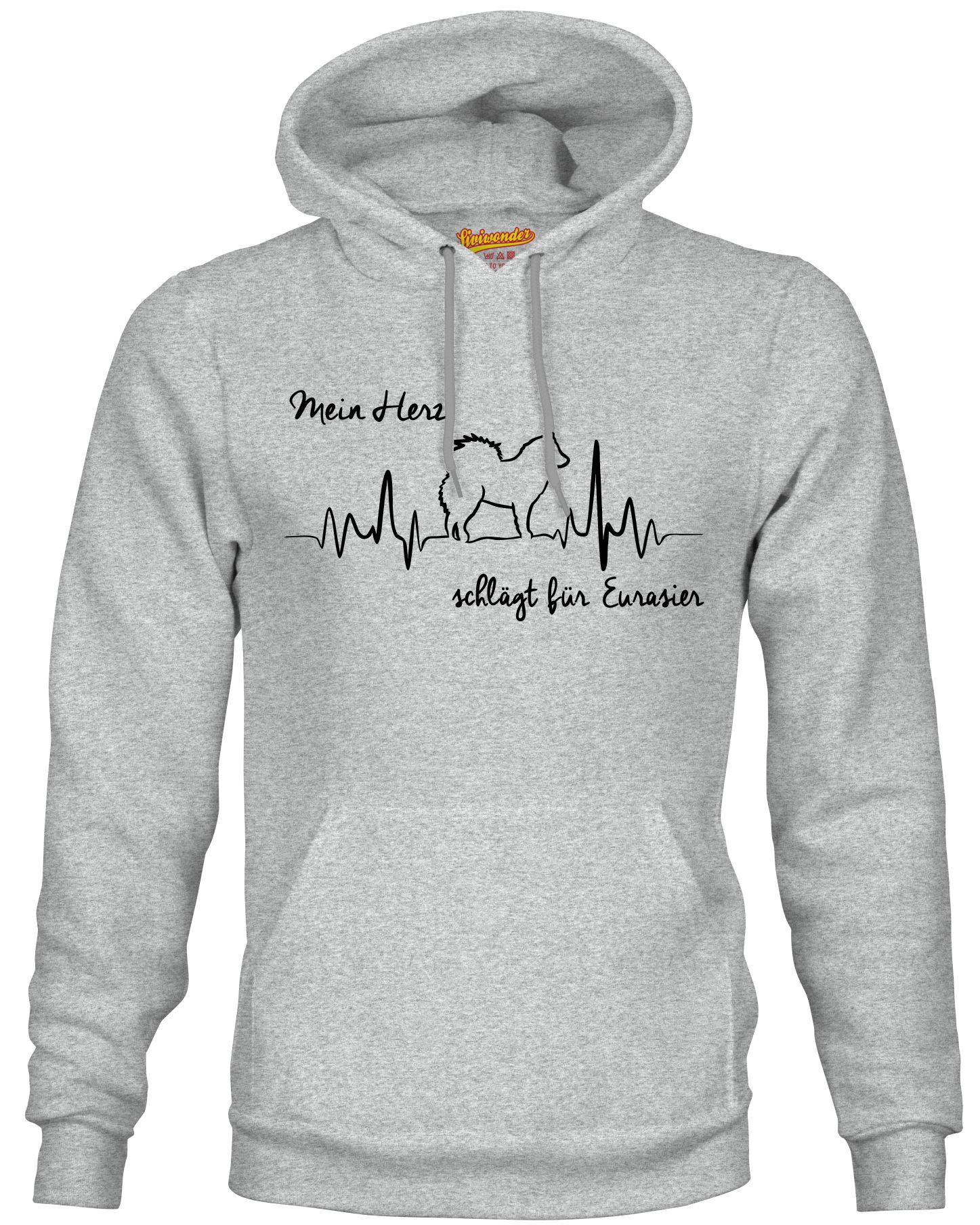 EURASIER SWEATSHIRT HEARTBEAT EKG  Hund Hundemotiv Herz Hoodie