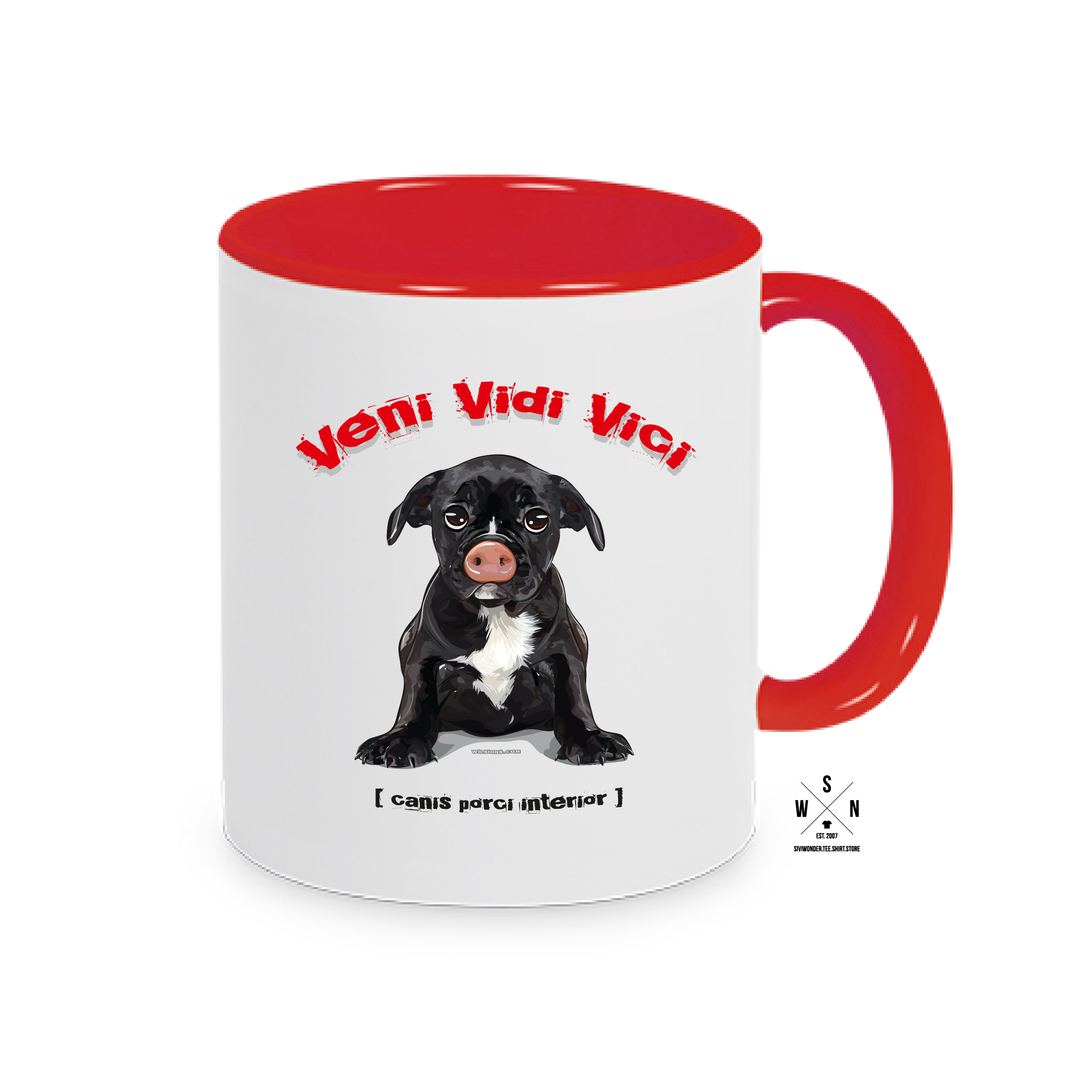 Tasse Kaffebecher VENI VIDI VICI Schweinehund