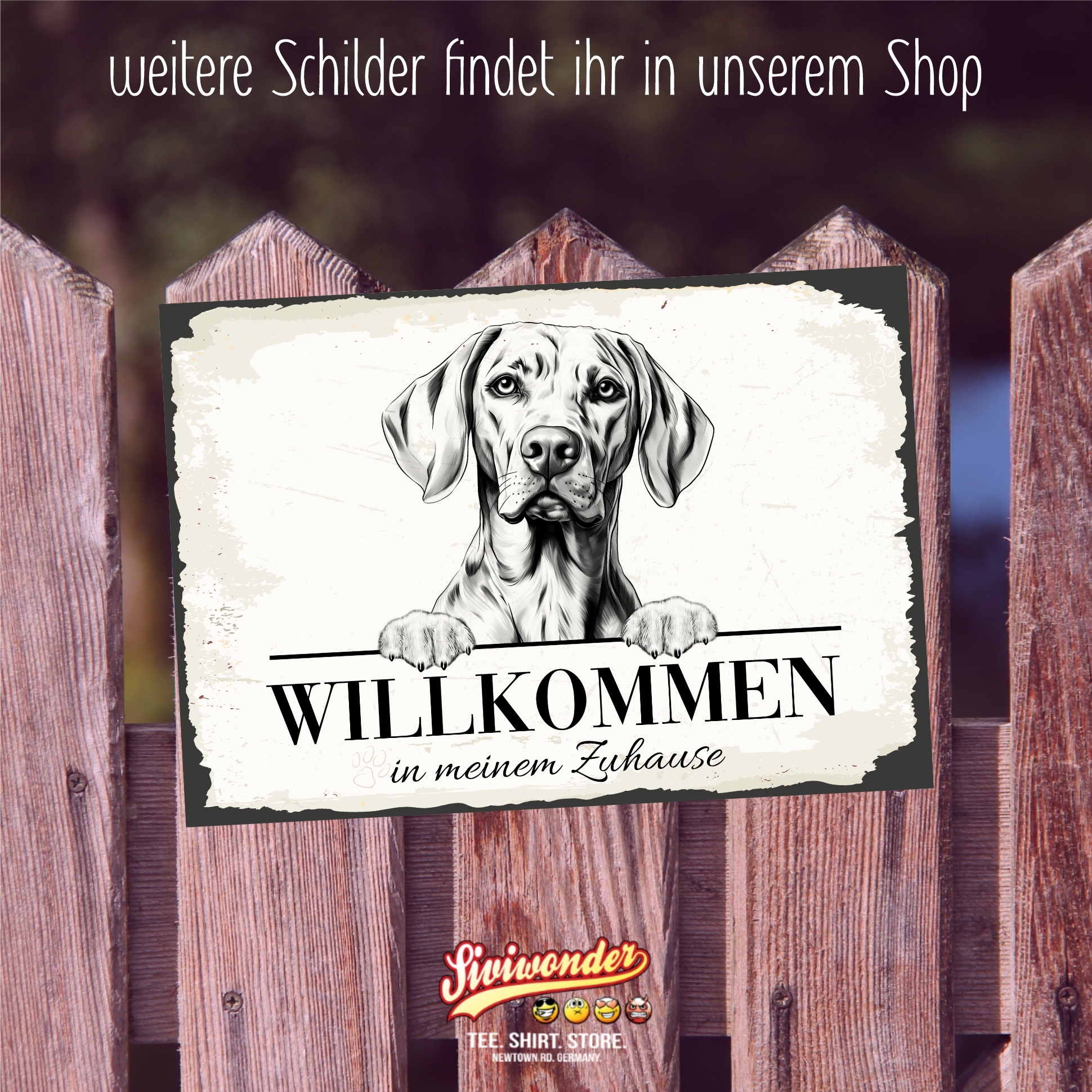 Magyar Vizsla Hundeschild Willkommen Zuhause Magyar Vizsla  Schild Achtung Spruch