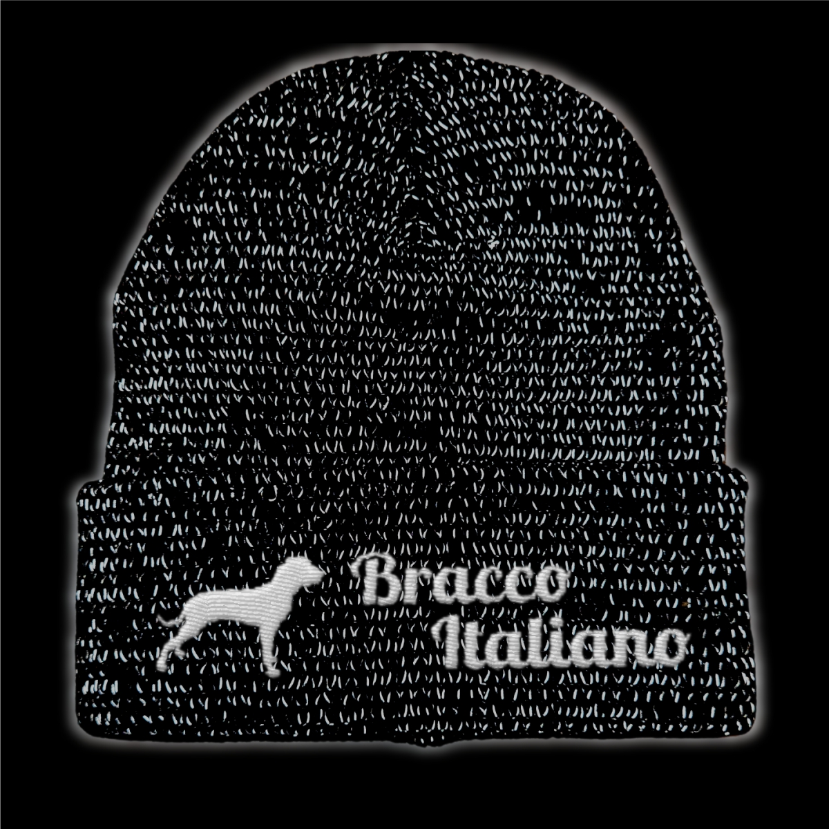 Bracco Italiano reflektierende Mütze Stickerei Hund Winter Strickmütze reflex Beanie warm