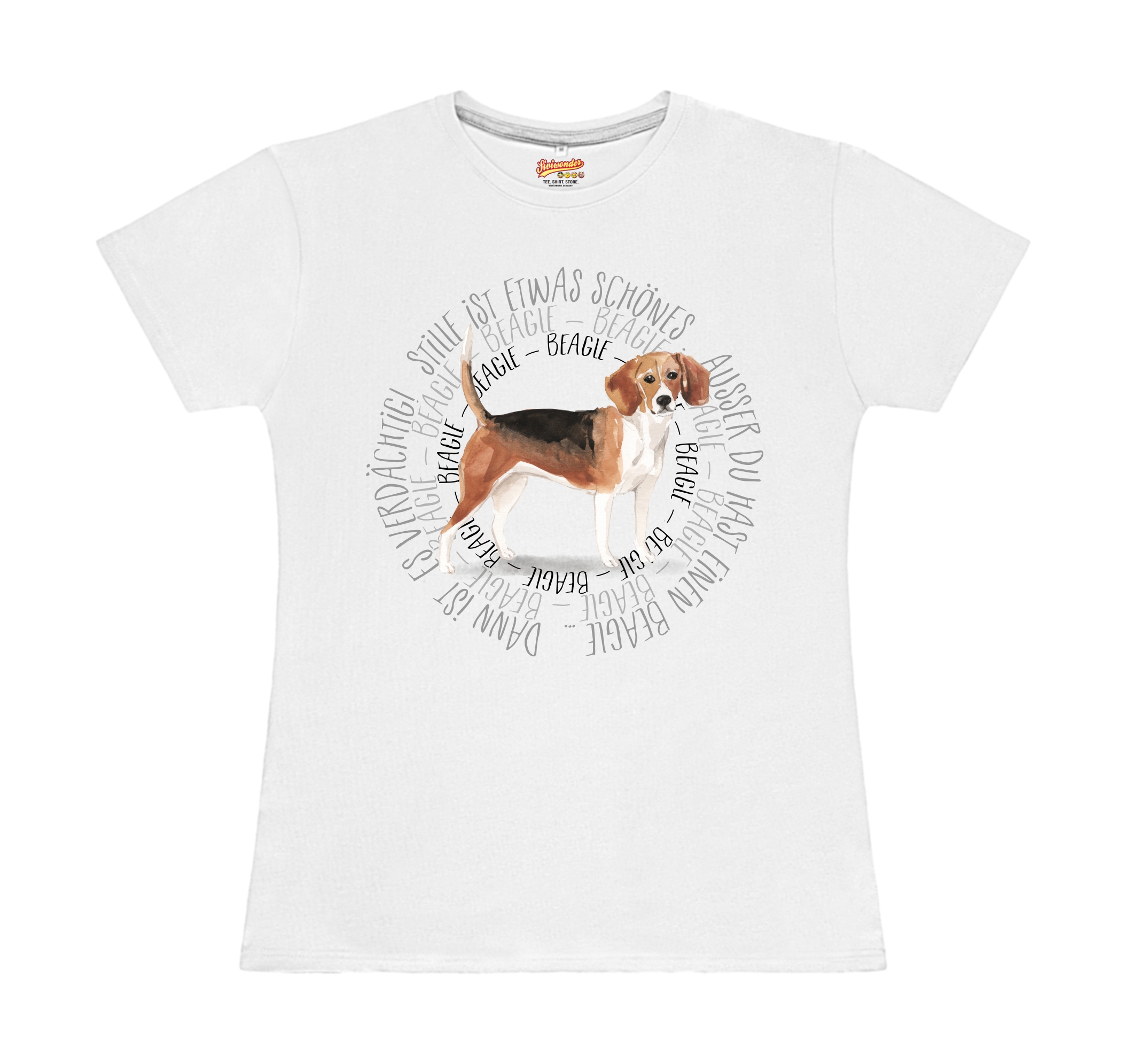 BEAGLE DAMEN T-SHIRT CIRCLE Watercolor by SIVIWONDER