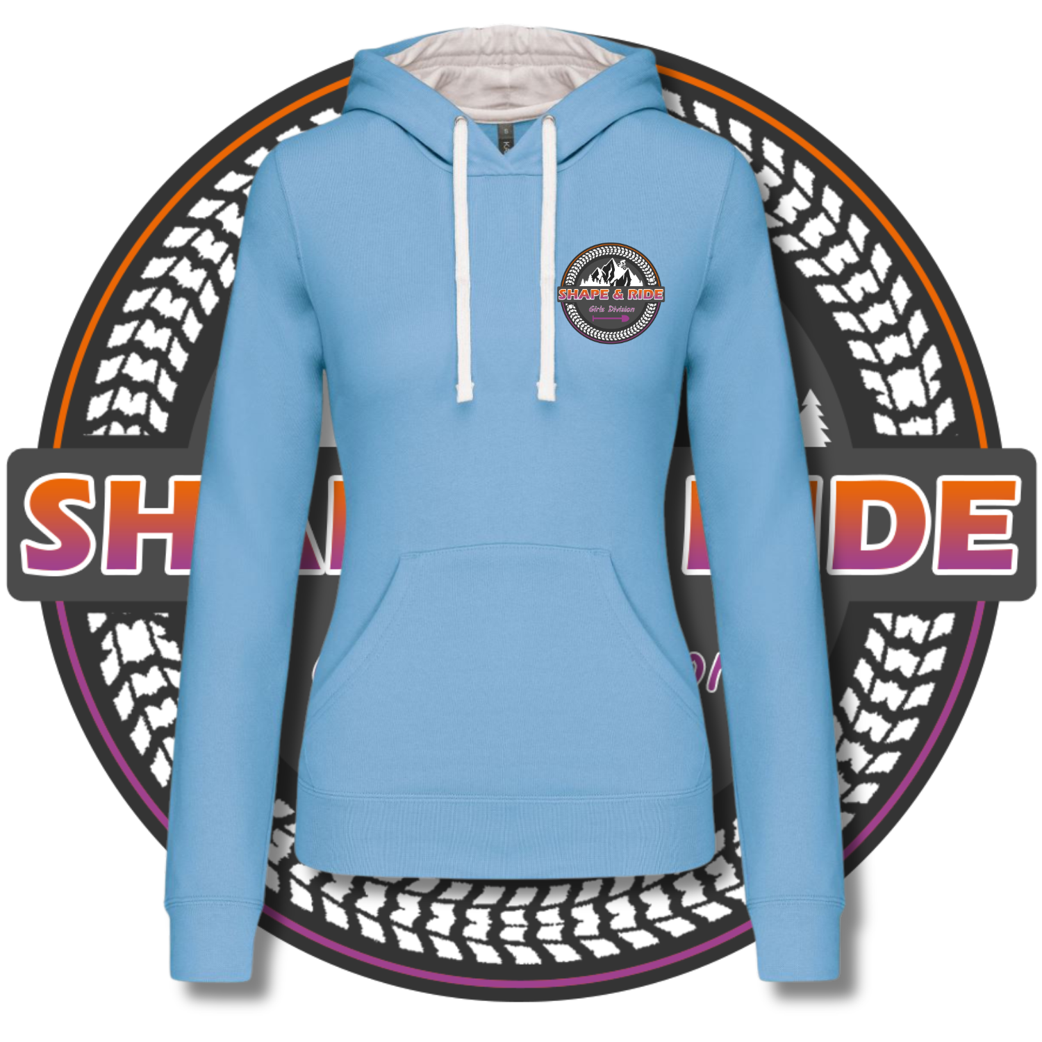 Shape and Ride Hoodie Kapuzenpullover Mädels hellblau
