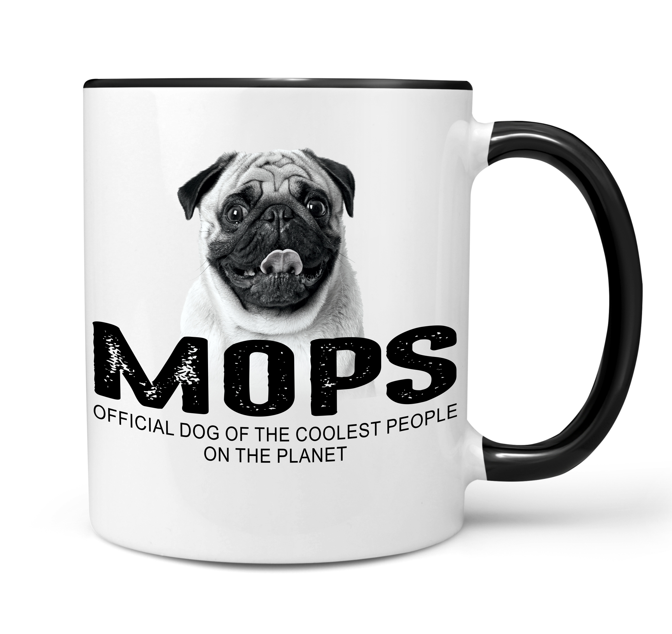 Mops Pug Carlino Chinese pug Dutch bulldog  Dutch mastiff Mini mastiff  Carlin Doguillo Dog Tasse Kaffeetasse Kaffeebecher happy Design by Siviwonder