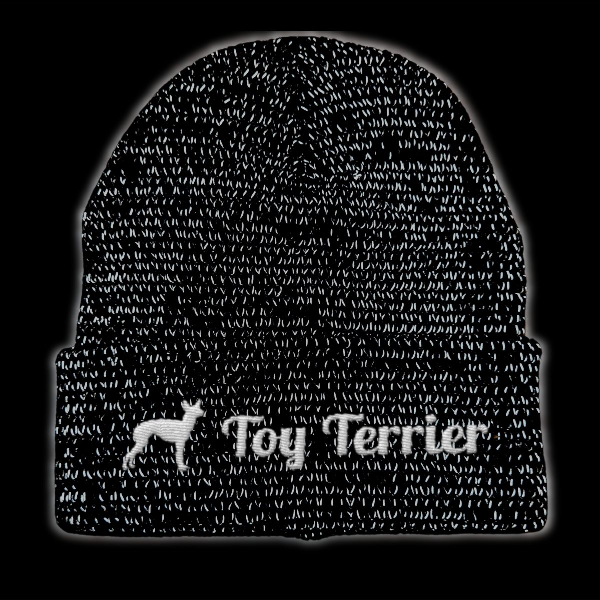 Toy Terrier reflektierende Mütze Stickerei Hund Winter Strickmütze reflex Beanie warm kalt