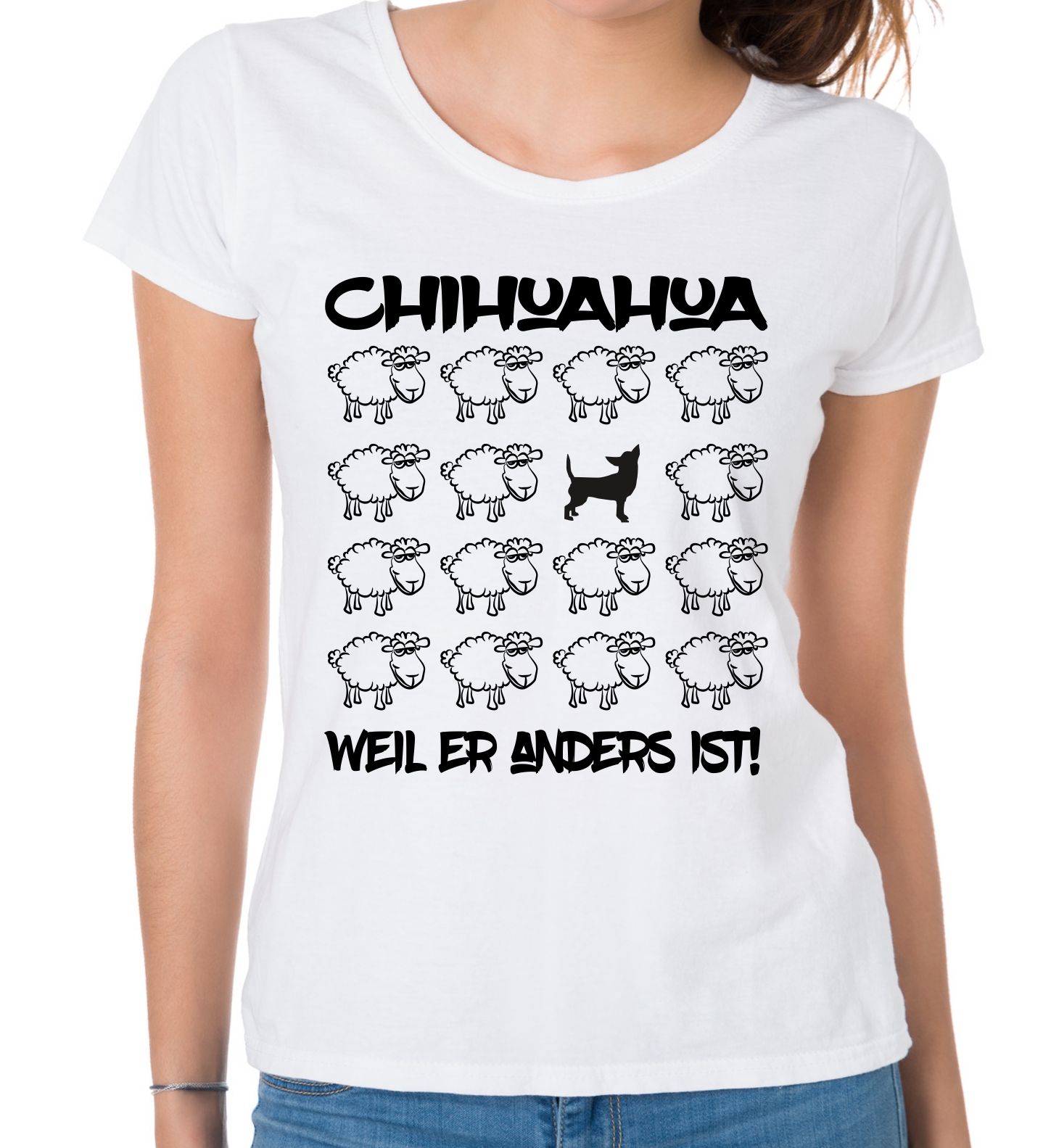 CHIHUAHUA DAMEN T-SHIRT BLACK SHEEP by SIVIWONDER