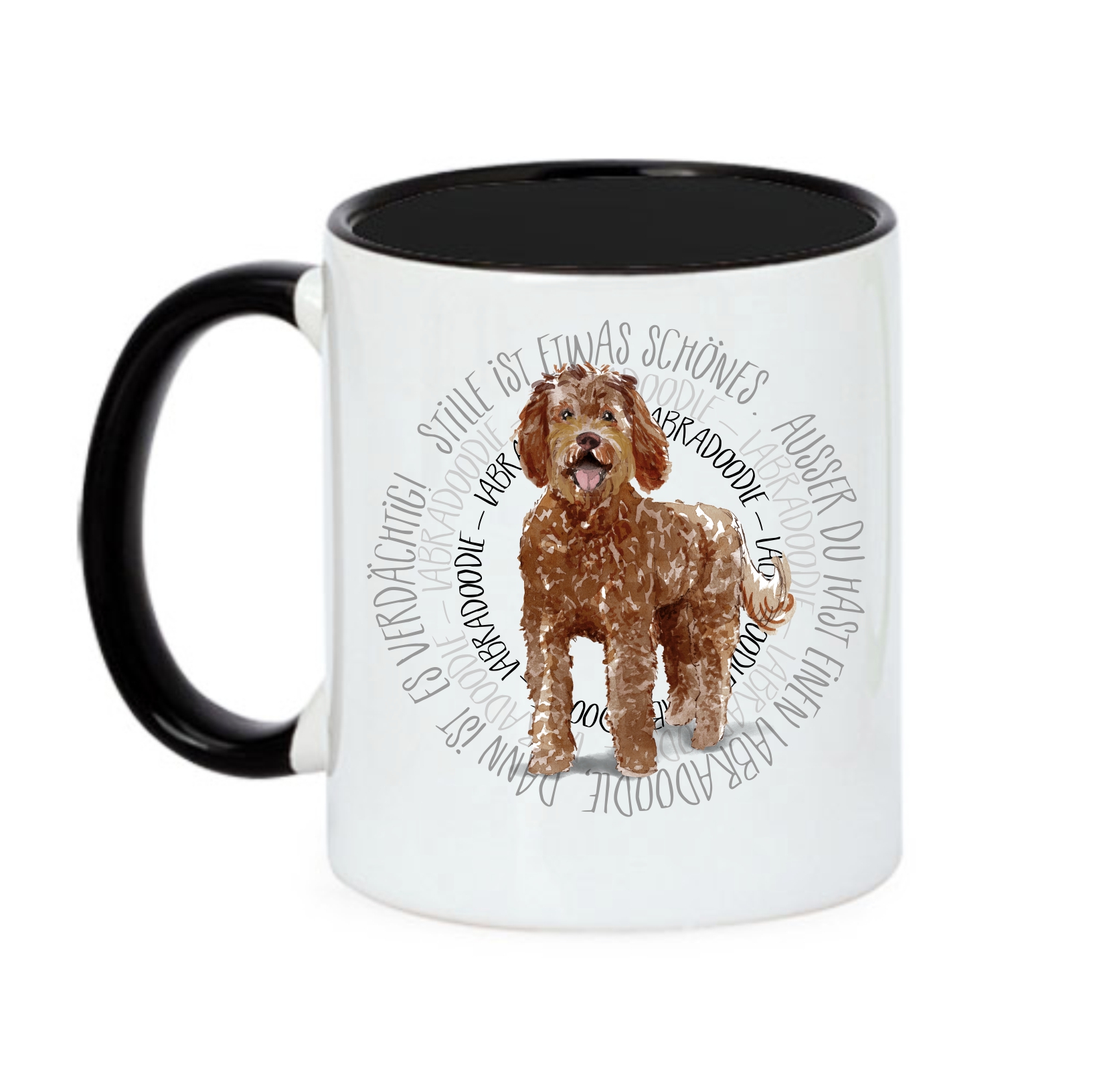 LABRADOODLE TASSE CIRCLE WATERCOLOUR Motiv by SIVIWONDER